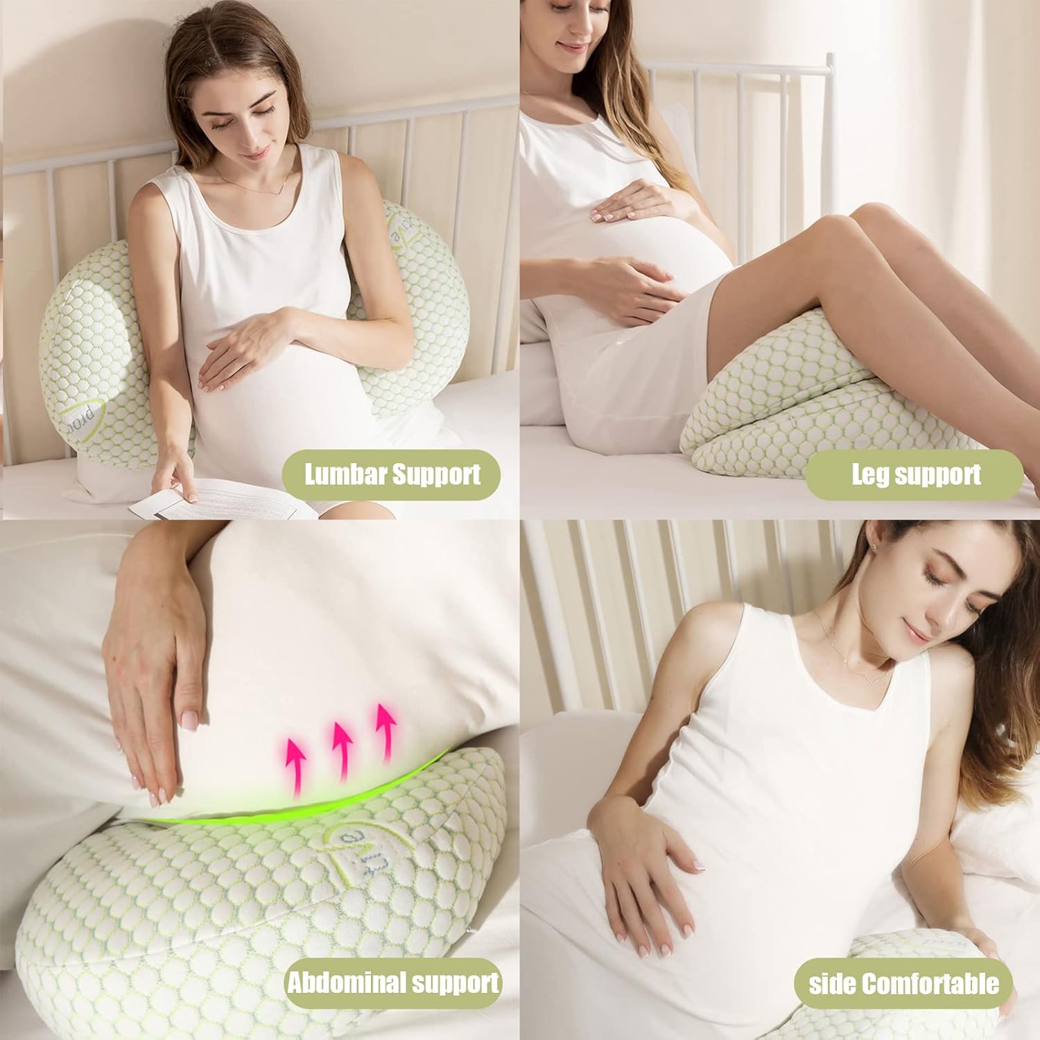 WMM Pregnancy Pillow with Adjustable Support - Pink Small
