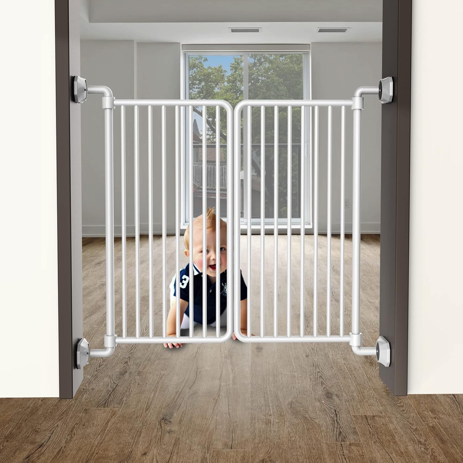 ICERO Baby Gate Wall Protector 4 Pack White 1