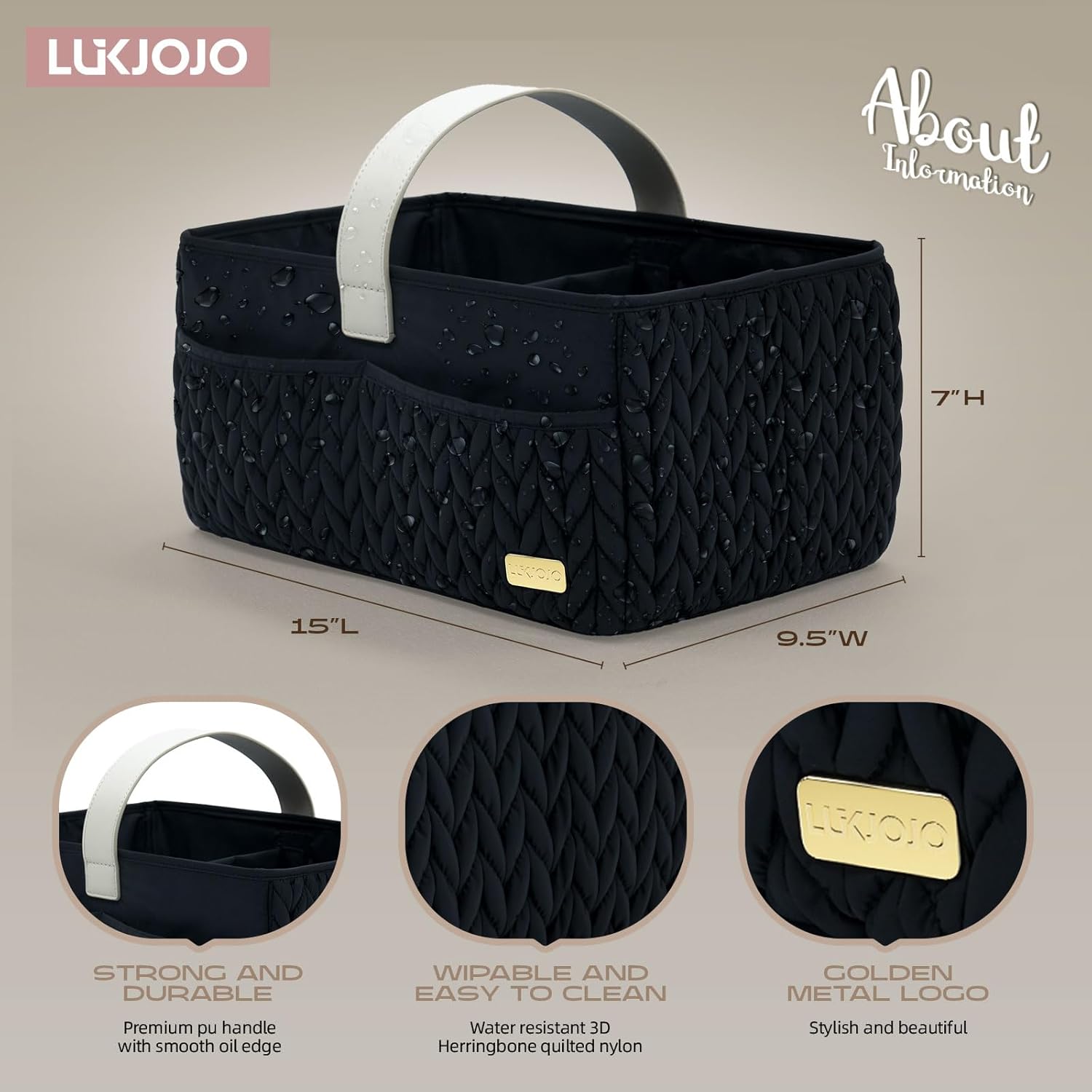 LUKJOJO Luxury Diaper Caddy Organizer