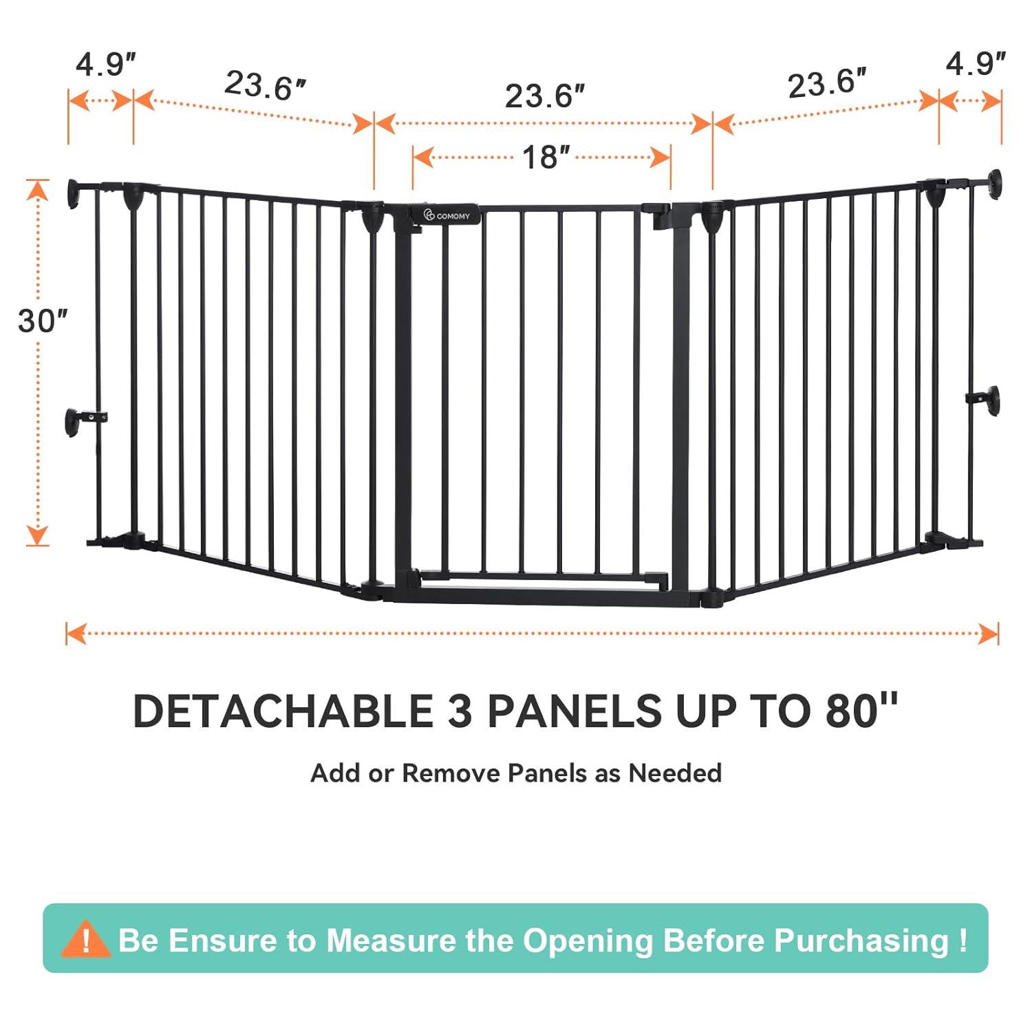 COMOMY 80 Baby Gate with Auto Close
