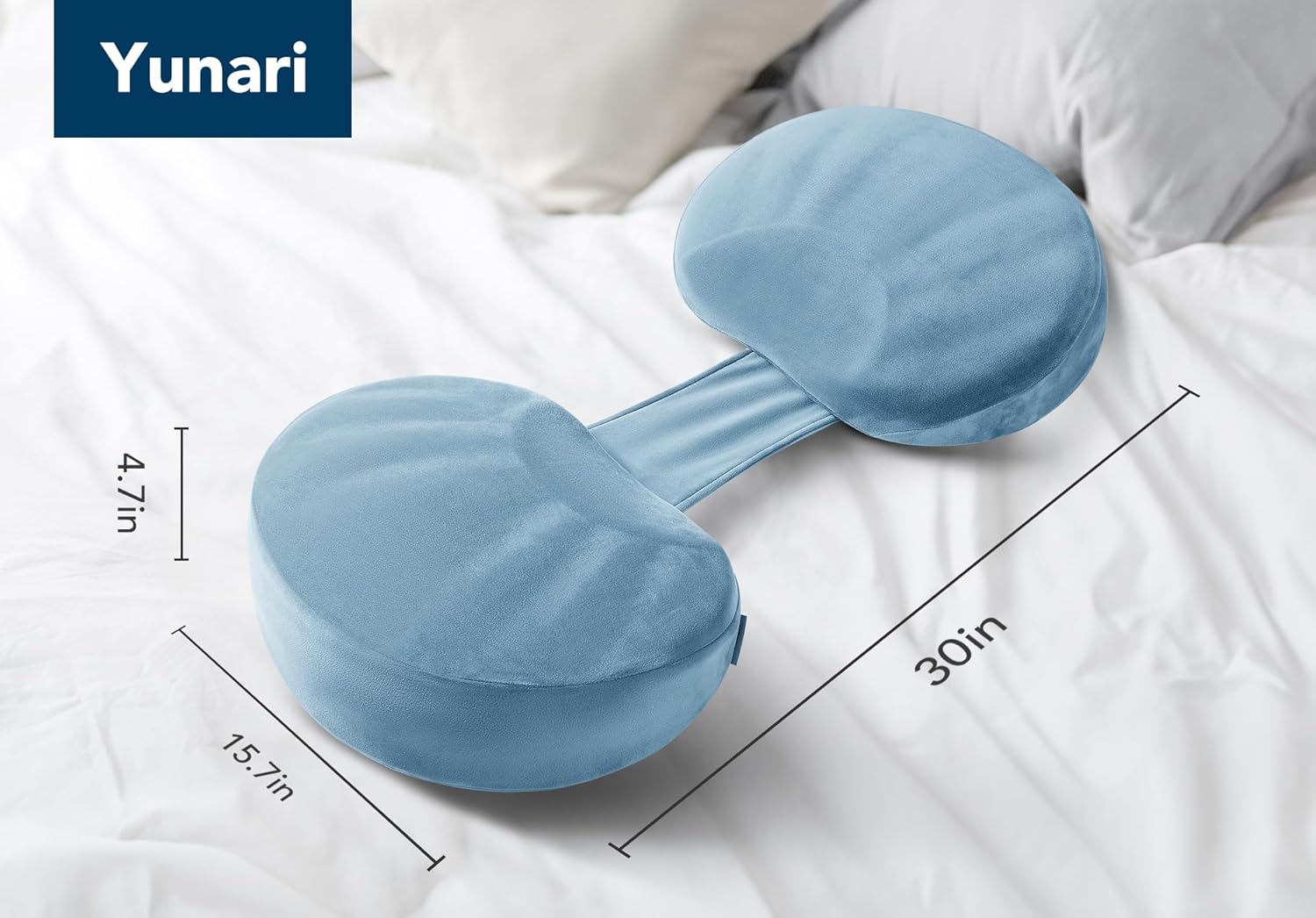 Yunari Pregnancy Pillow with Adjustable Width and W-Shaped Design