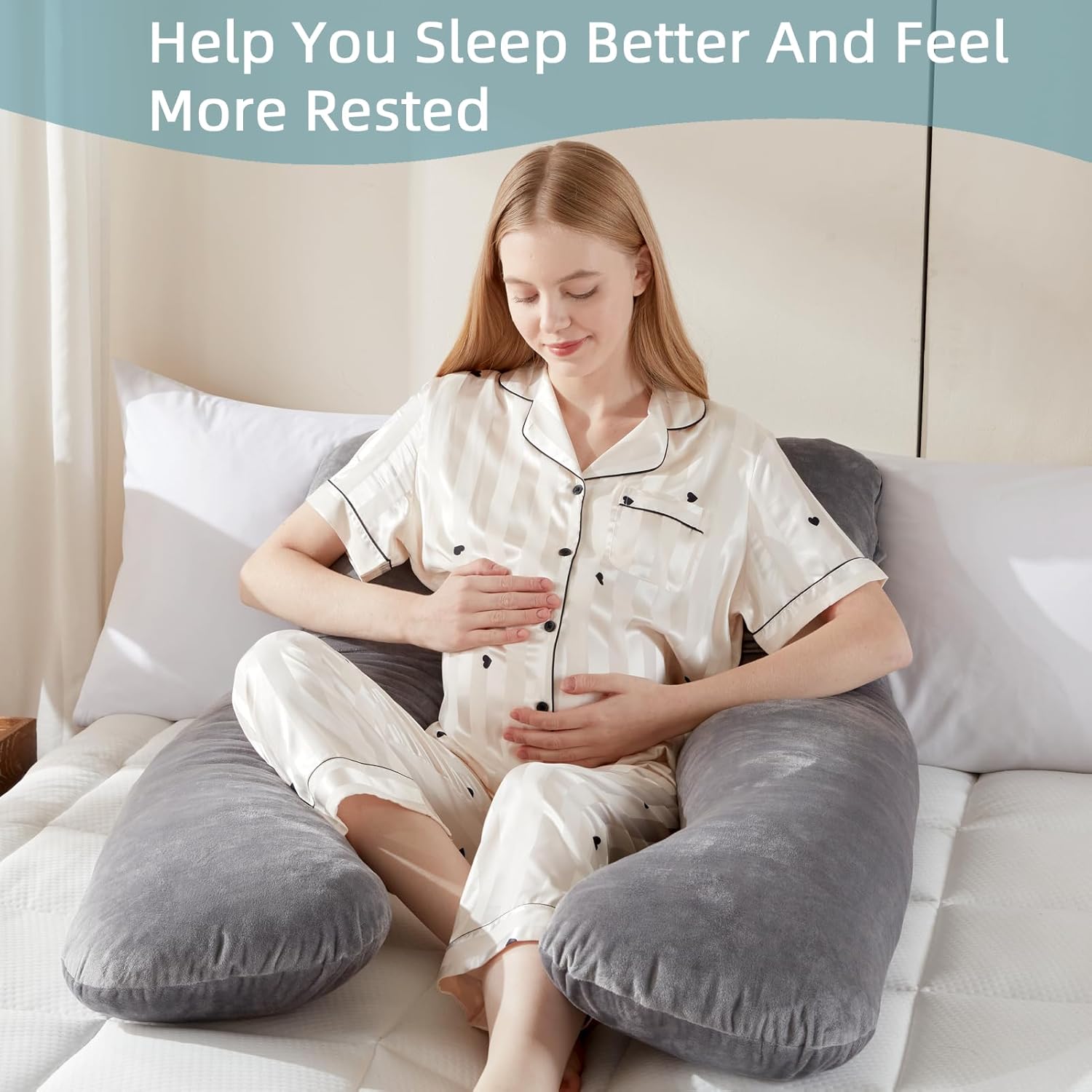 DOWNCOOL Pregnancy Pillow with Removable Cover 1