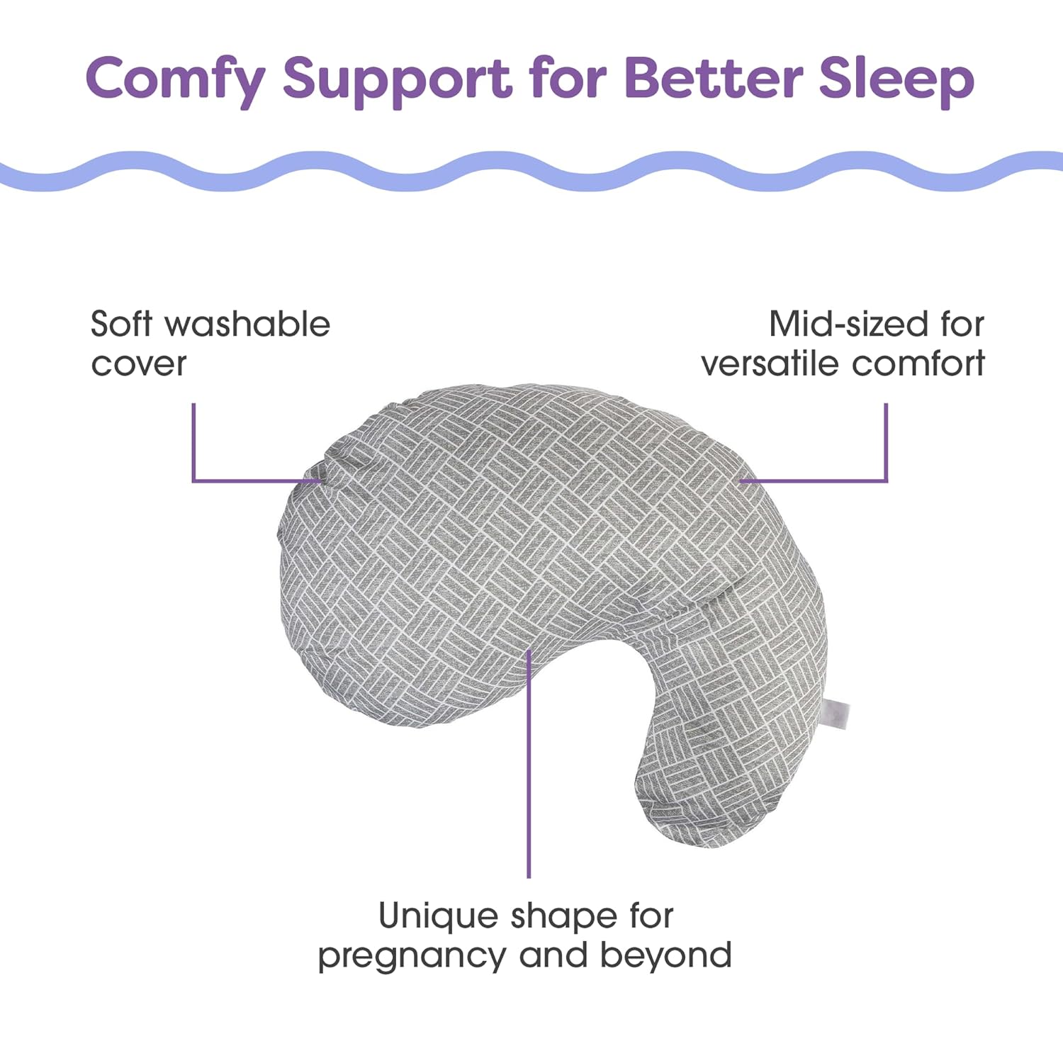 Boppy Cuddle Pregnancy Pillow Grey Basket Weave