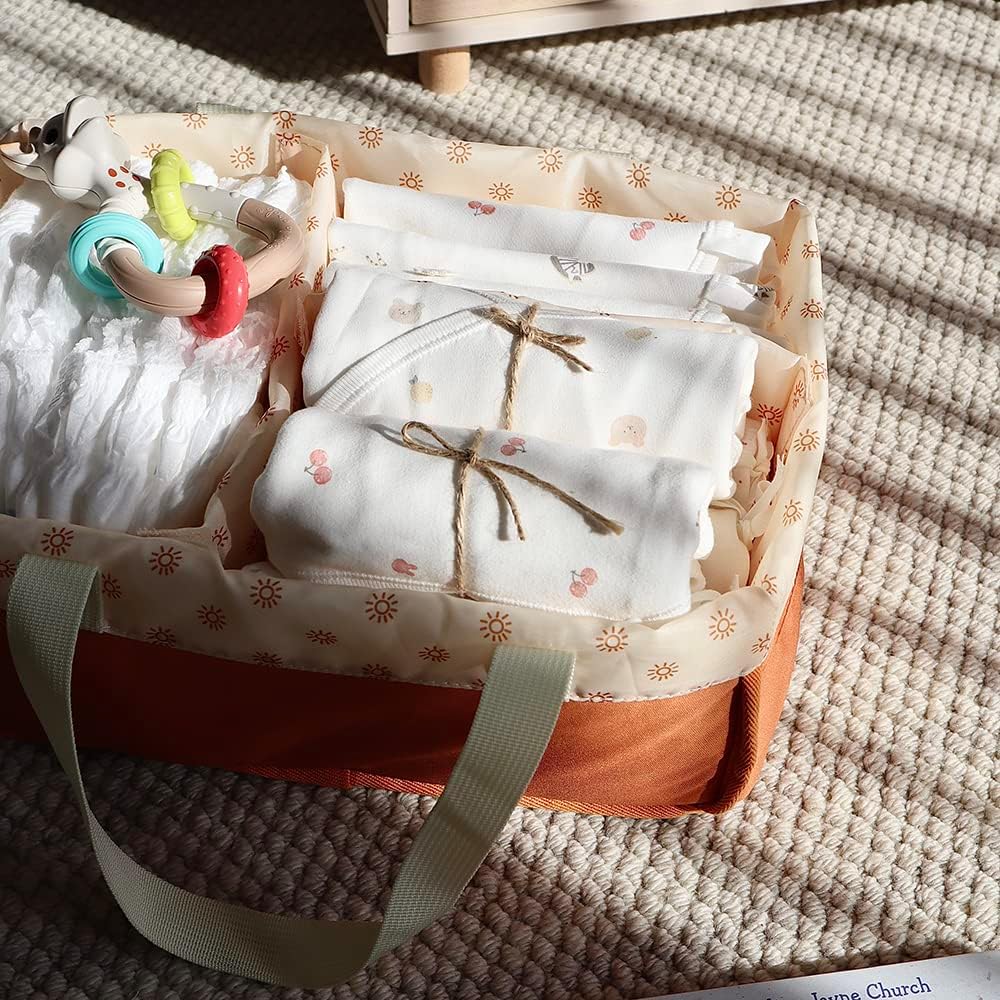 MOMIGO Baby Diaper Caddy Organizer - Portable Nursery Storage Basket