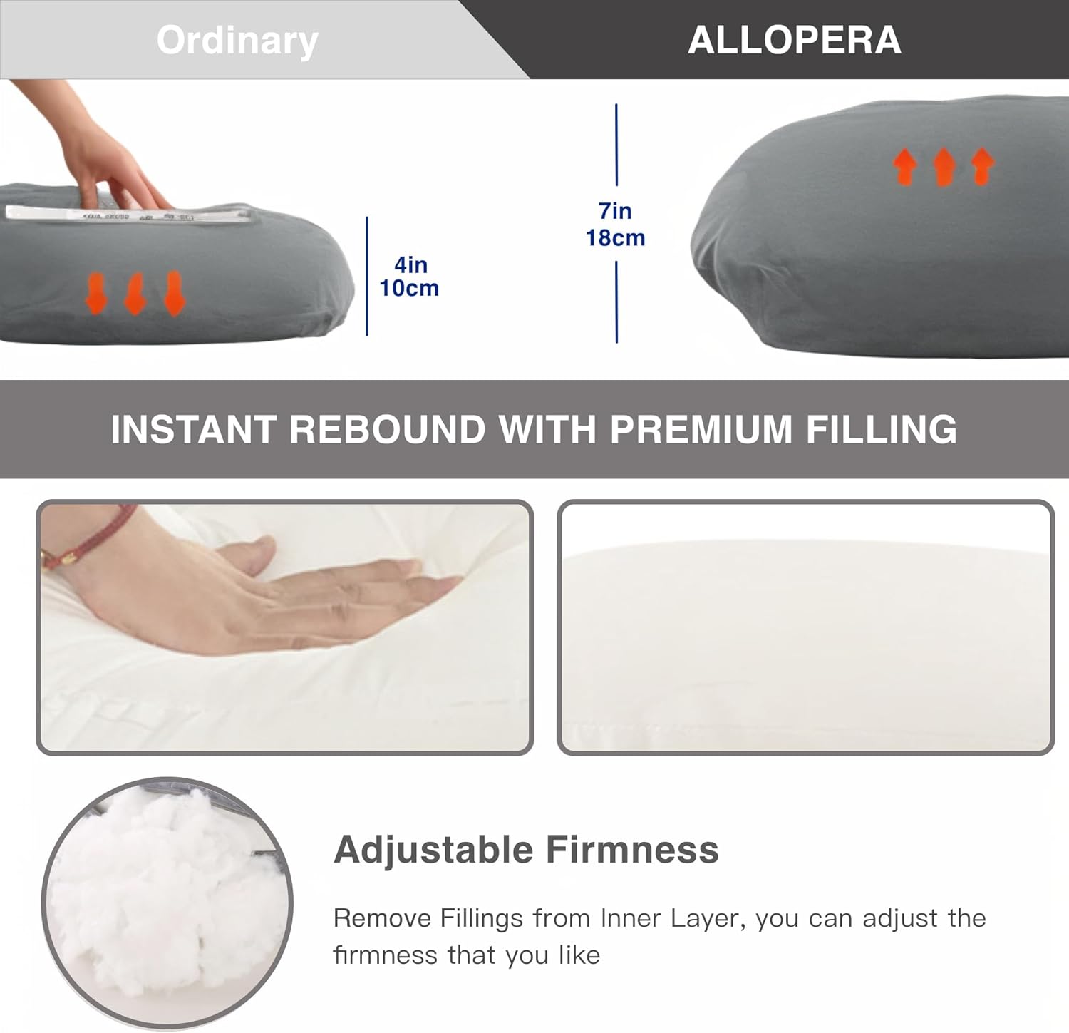 ALLOPERA Pregnancy Pillow - Full Body Support with Cooling Cover