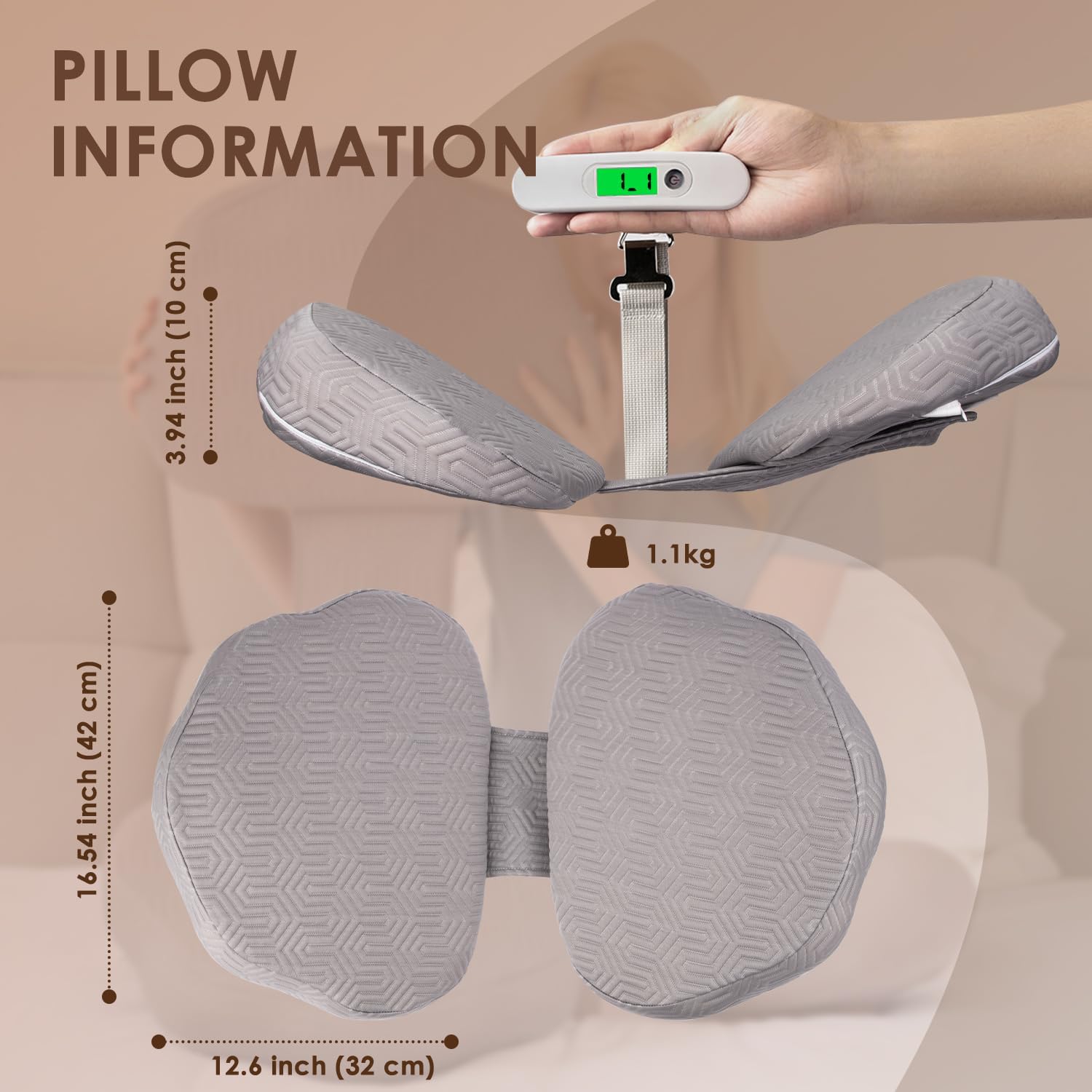 Chilling Home Pregnancy Pillow with Detachable Design - Grey