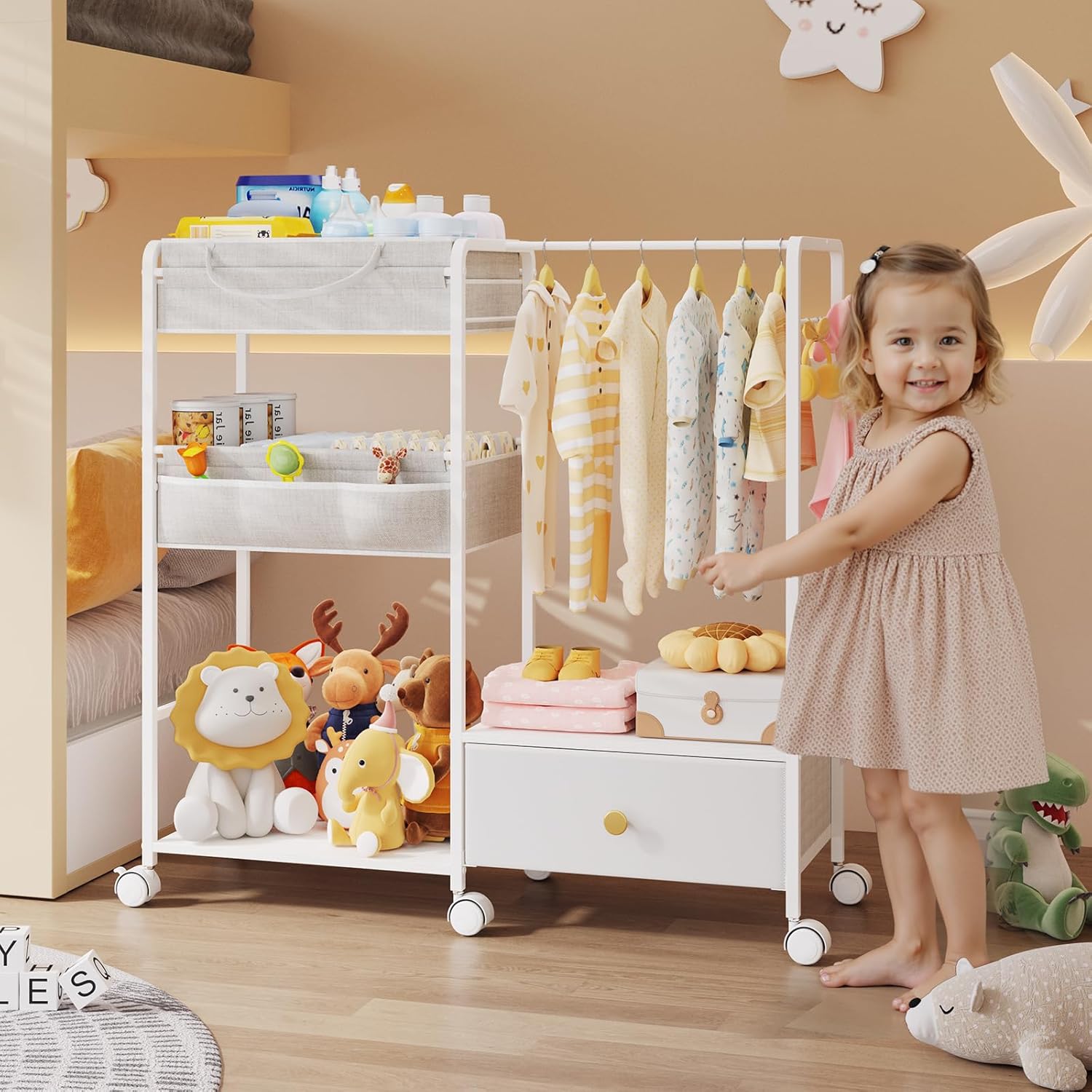 BBLIKE 3in1 Diaper Caddy Organizer with Wheels