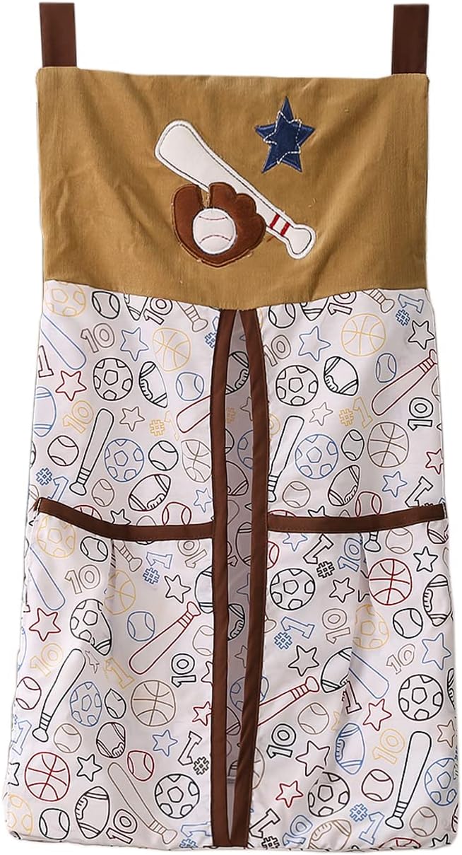 CribMATE Embroidery Diaper Stacker Brown Sports