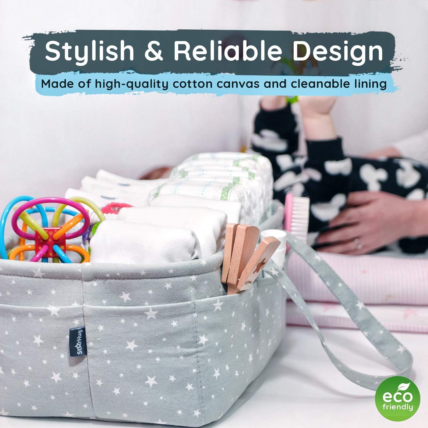 StarHug Baby Diaper Caddy Organizer - Gray 1