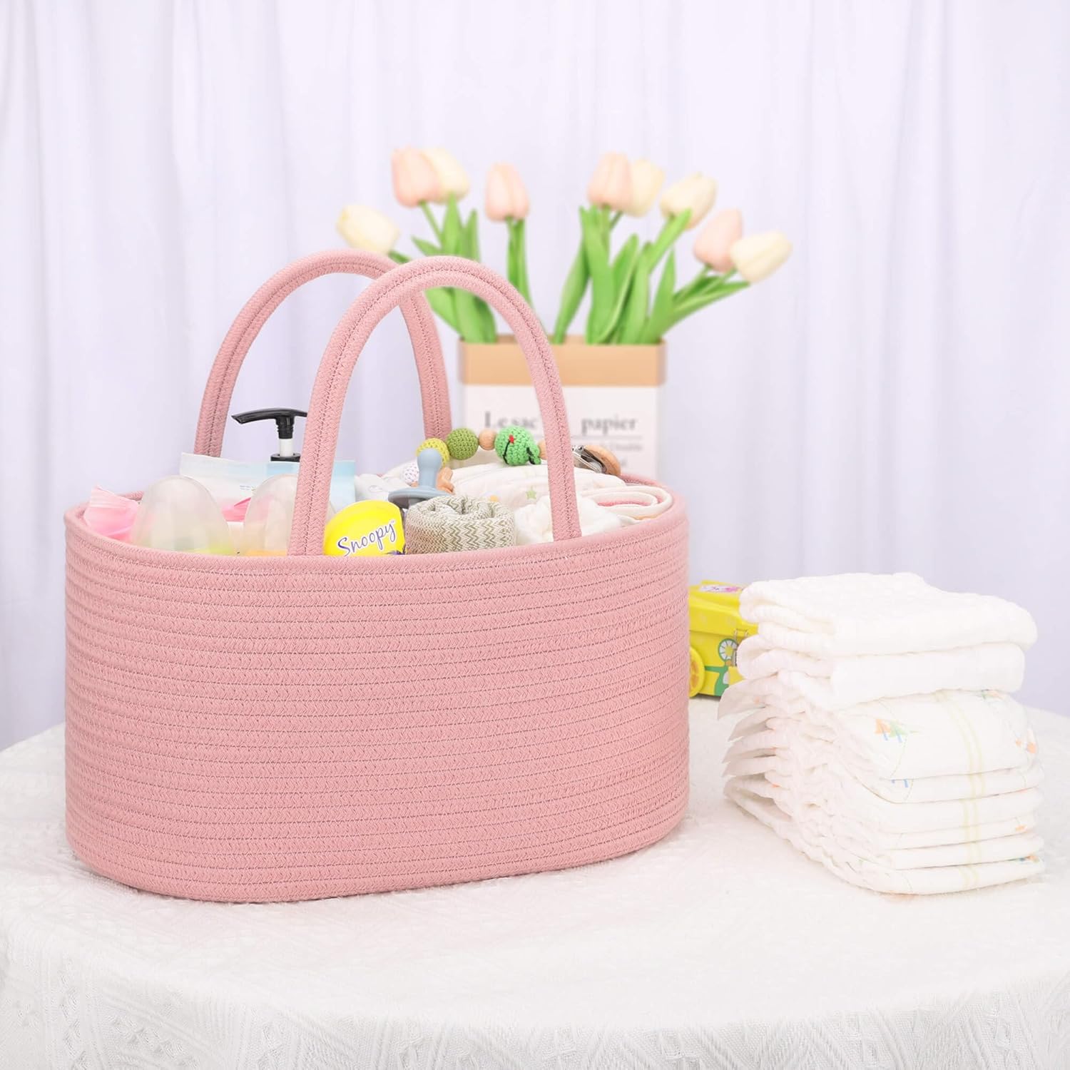 COMSE 2 Pack Diaper Caddy Organizer Sturdy Stylish