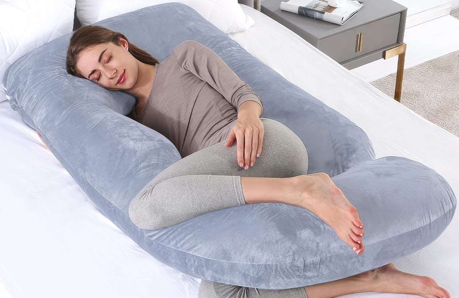 Yoyomax U Shaped Pregnancy Pillow with Removable Cover