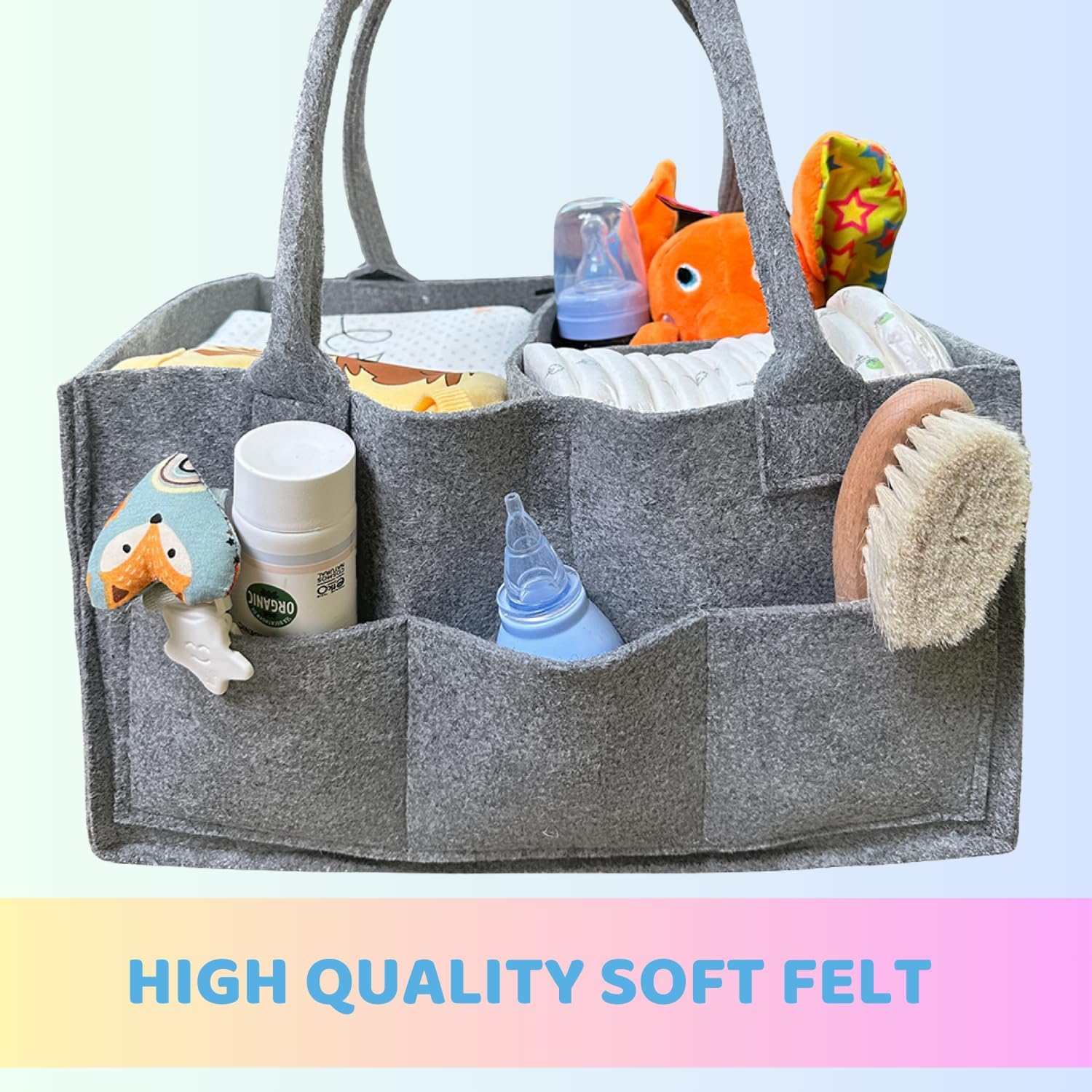 SAVUK Baby Diaper Caddy Organizer Portable Grey