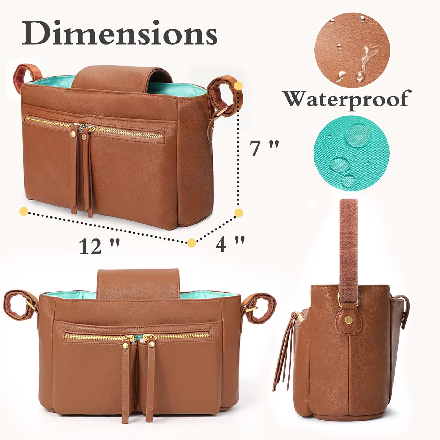 MOMINSIDE Baby Diaper Caddy Organizer with Insulated Cup Holders