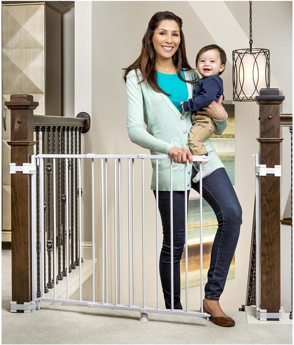 Regalo 2-in-1 Stairway Hallway Wall Baby Gate with Bonus Kit