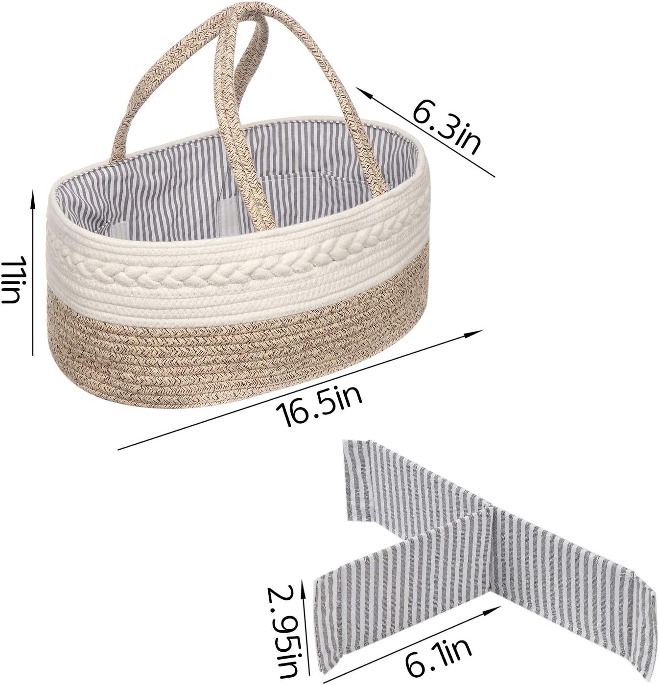 Maxgoods Baby Diaper Caddy Organizer - Cotton with Dividers and Pockets