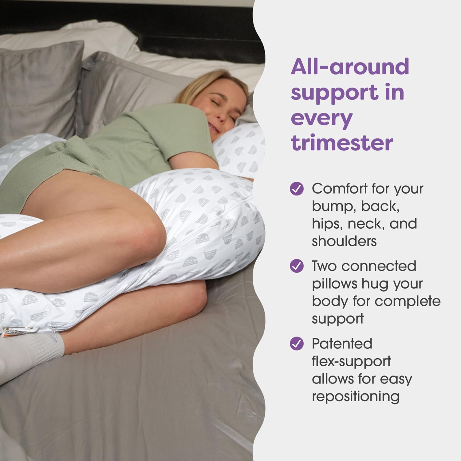 Boppy Full Body Side Sleeper Pregnancy Pillow Combo
