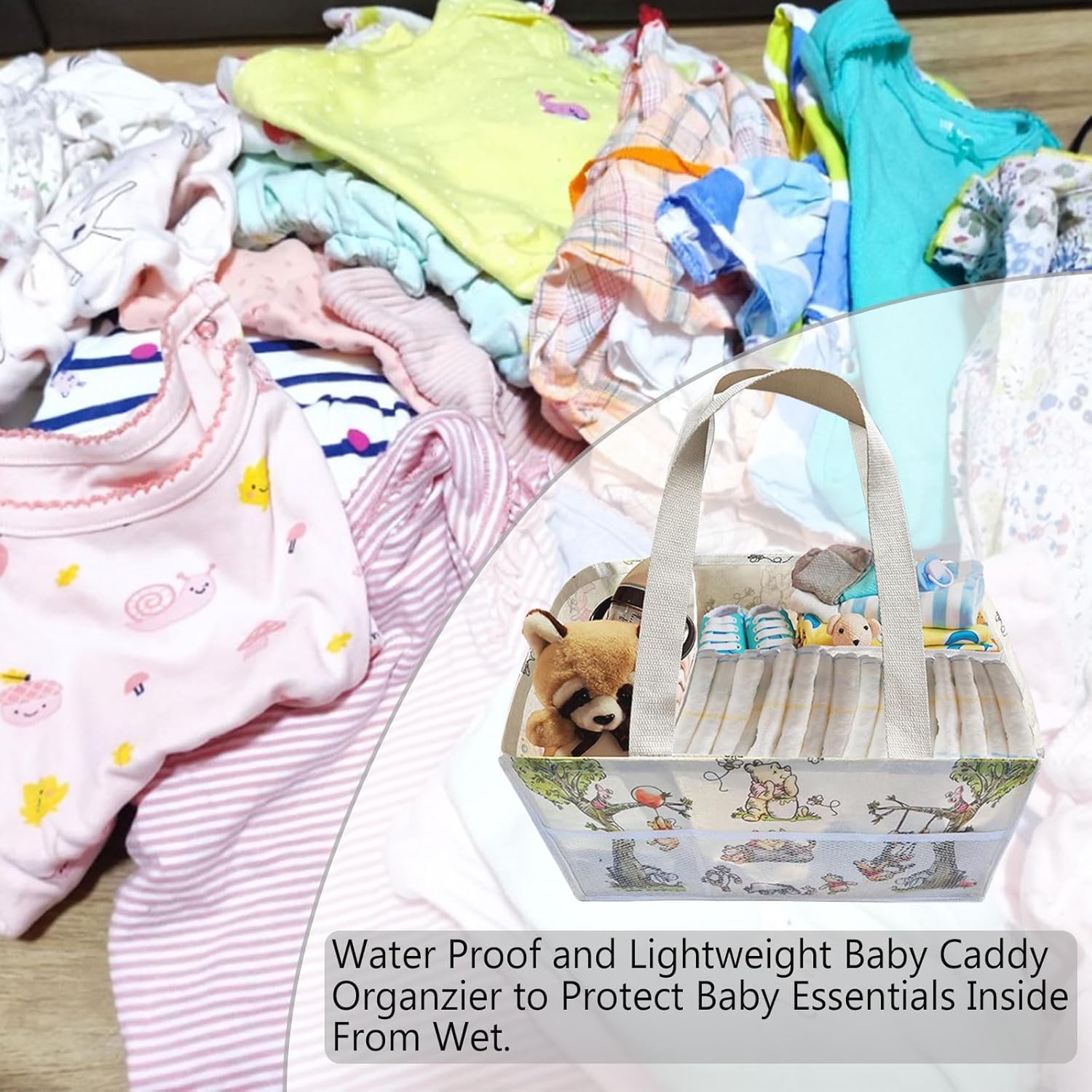 Extra Large Winnie Baby Diaper Caddy with Handles 1