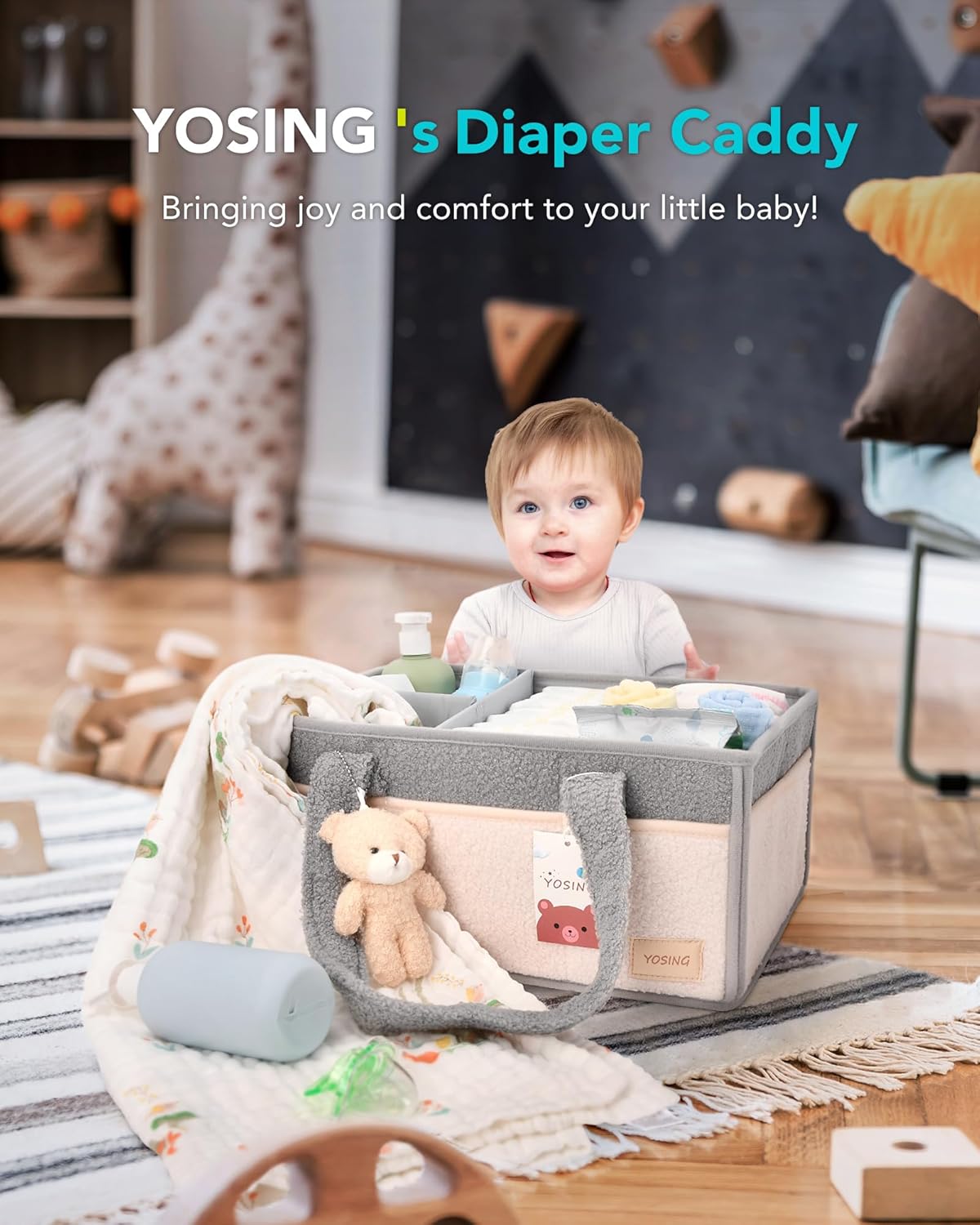 YOSING Diaper Caddy Organizer for Car Travel and Nursery Storage