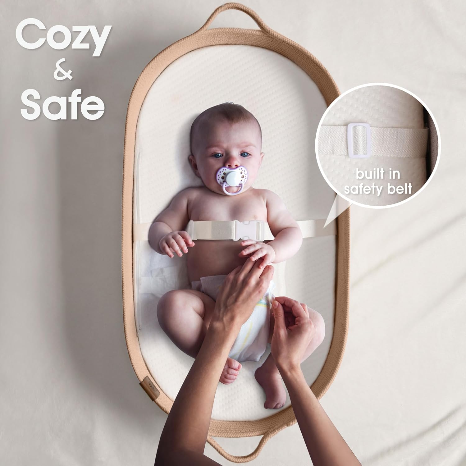 JJOO Baby Changing Basket with Diaper Caddy