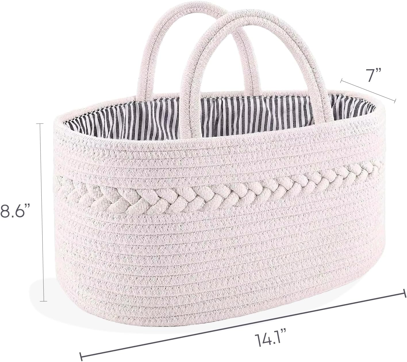 Oliver Emilia Diaper Caddy - Portable Woven Organizer with Handle