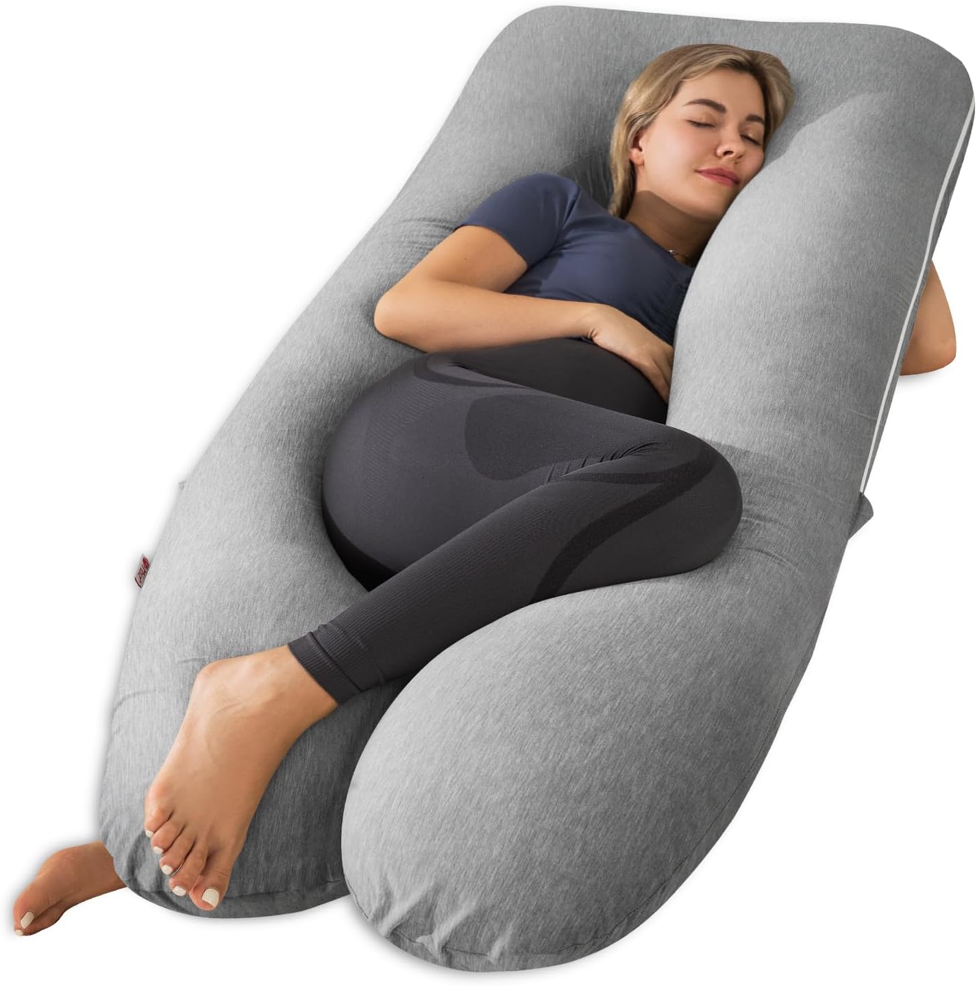 Meiz Cooling Maternity Pillow Grey 55 Inch U Shaped