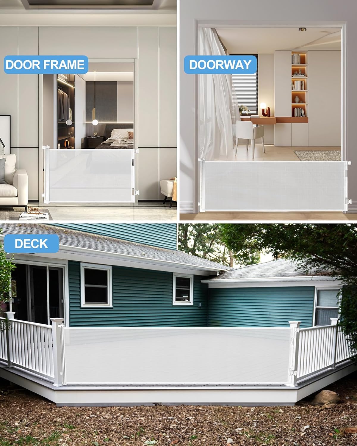 Veraste Retractable Baby Gate - Extra Wide 33 x 118