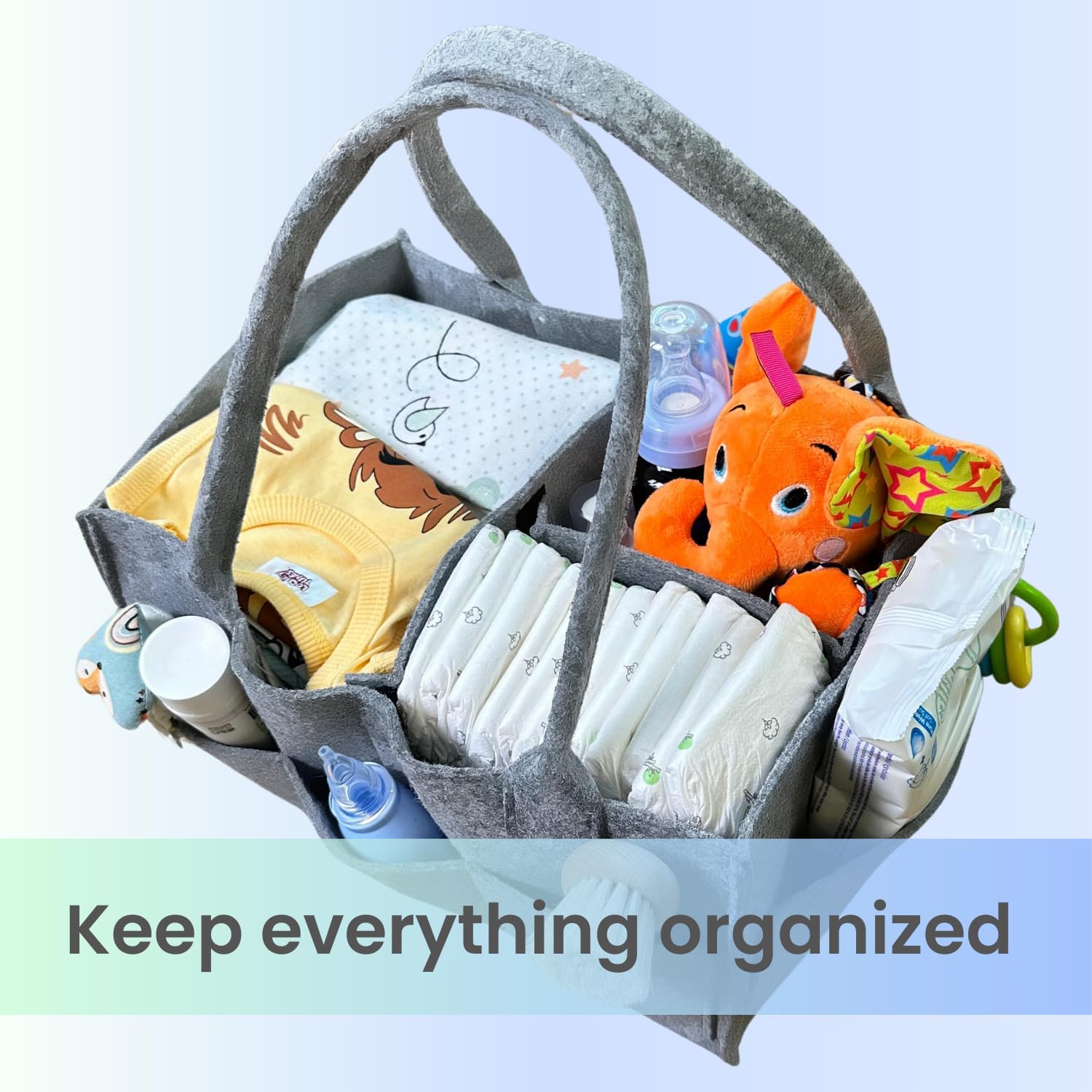 SAVUK Baby Diaper Caddy Organizer Portable Grey