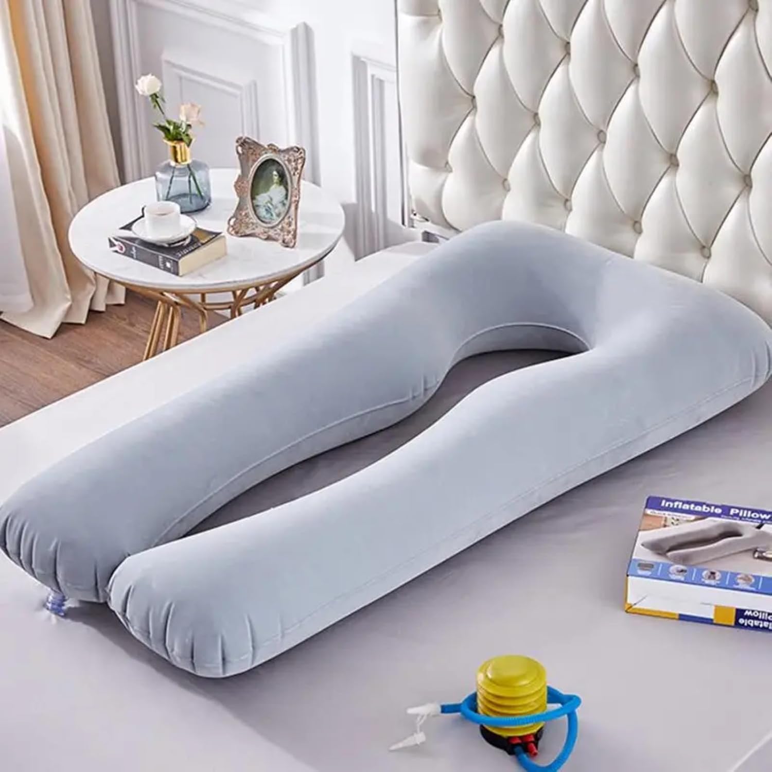 LWODANU U Shape Pregnancy Pillow Full Body Support Gray