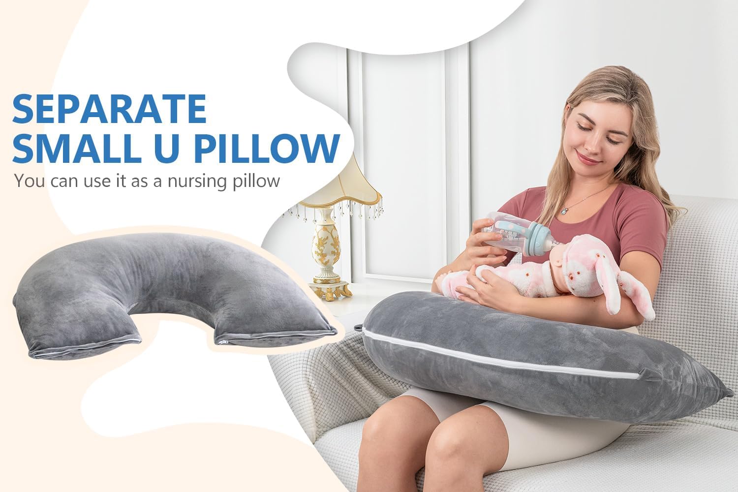 INSEN Pregnancy Pillow with Detachable Design 1