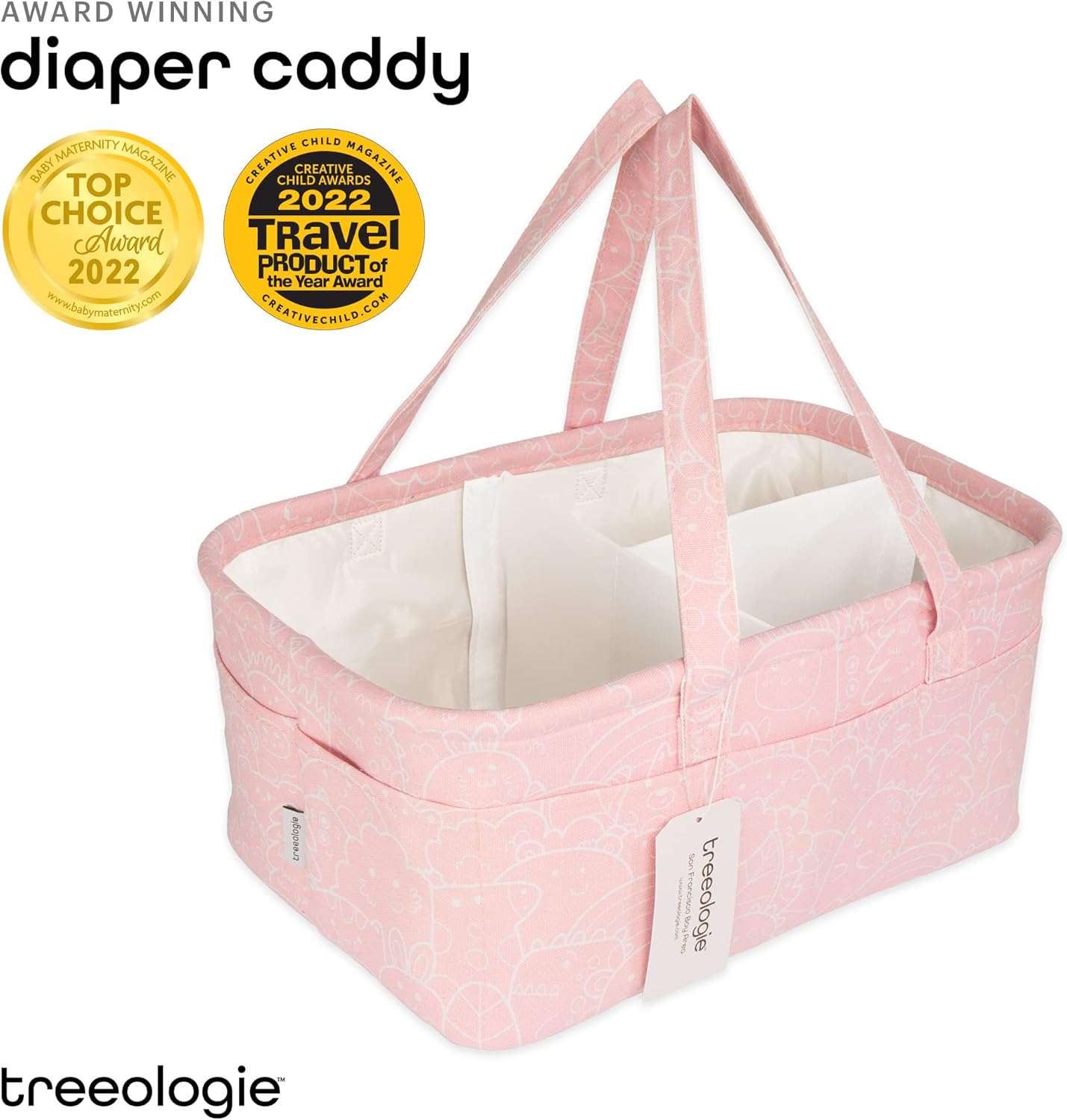 Treeologie Baby Diaper Caddy Organizer Basket - Pink