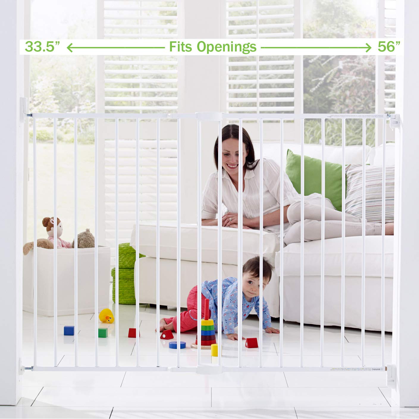 Munchkin Extending XL Tall and Wide Baby Gate White