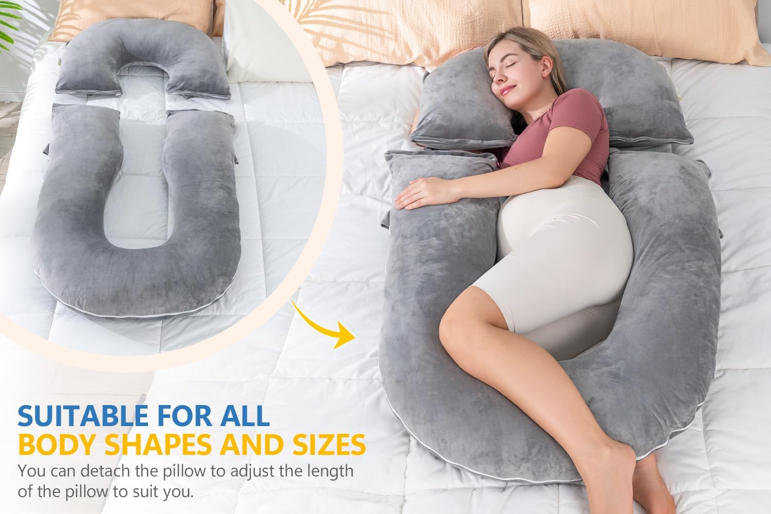 INSEN Pregnancy Pillow with Detachable Design 1