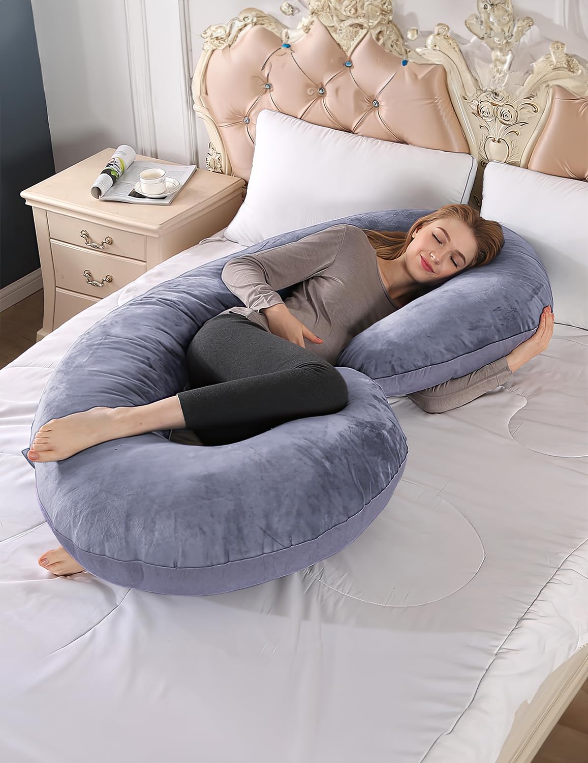 TINKLE WELL C-Shaped Pregnancy Pillow with Removable Cover 1