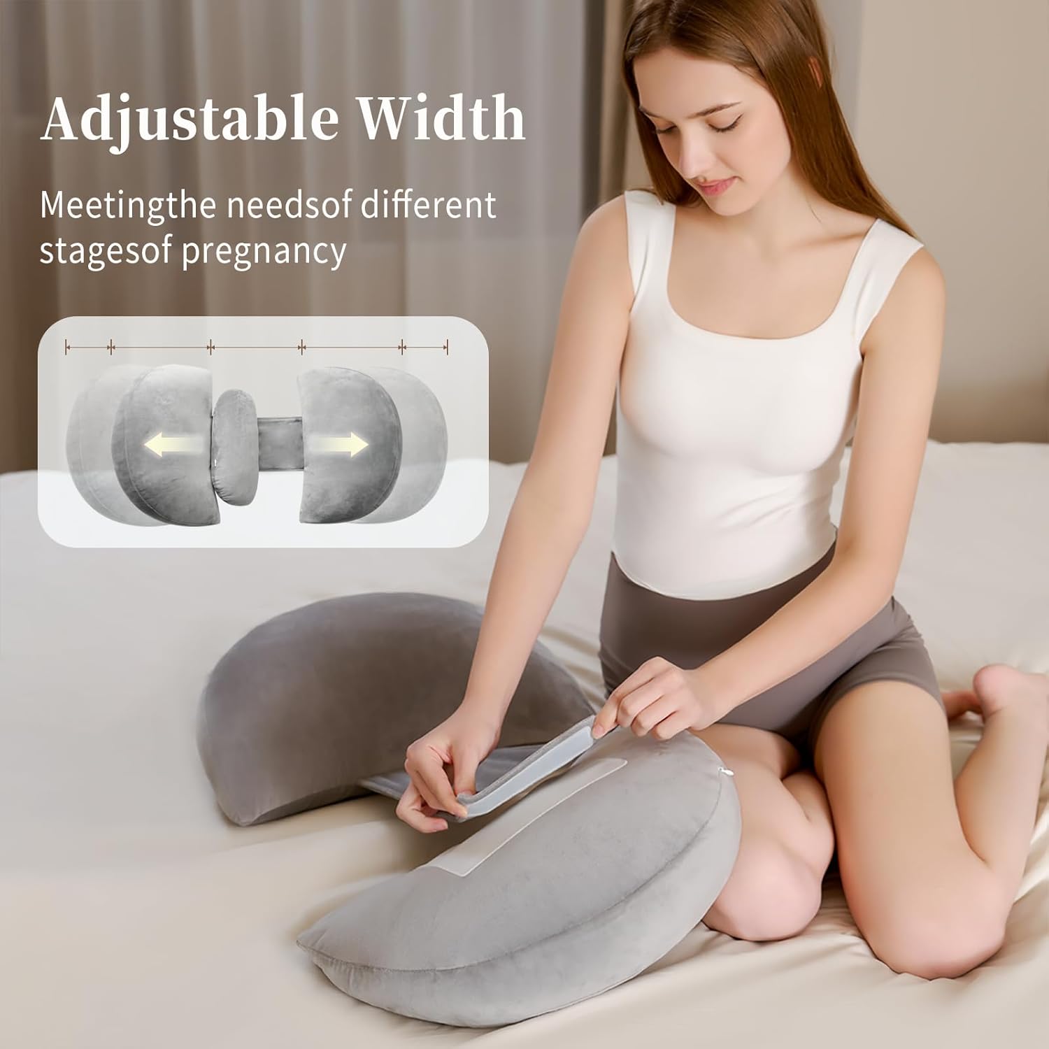 Cococu Portable Pregnancy Pillow Grey