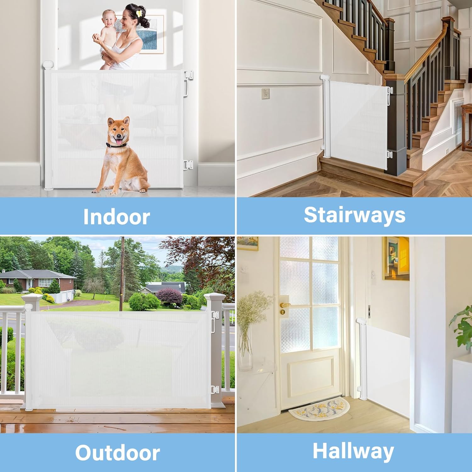 PRObebi Retractable Baby Pet Gate - 54 Wide 34 Tall