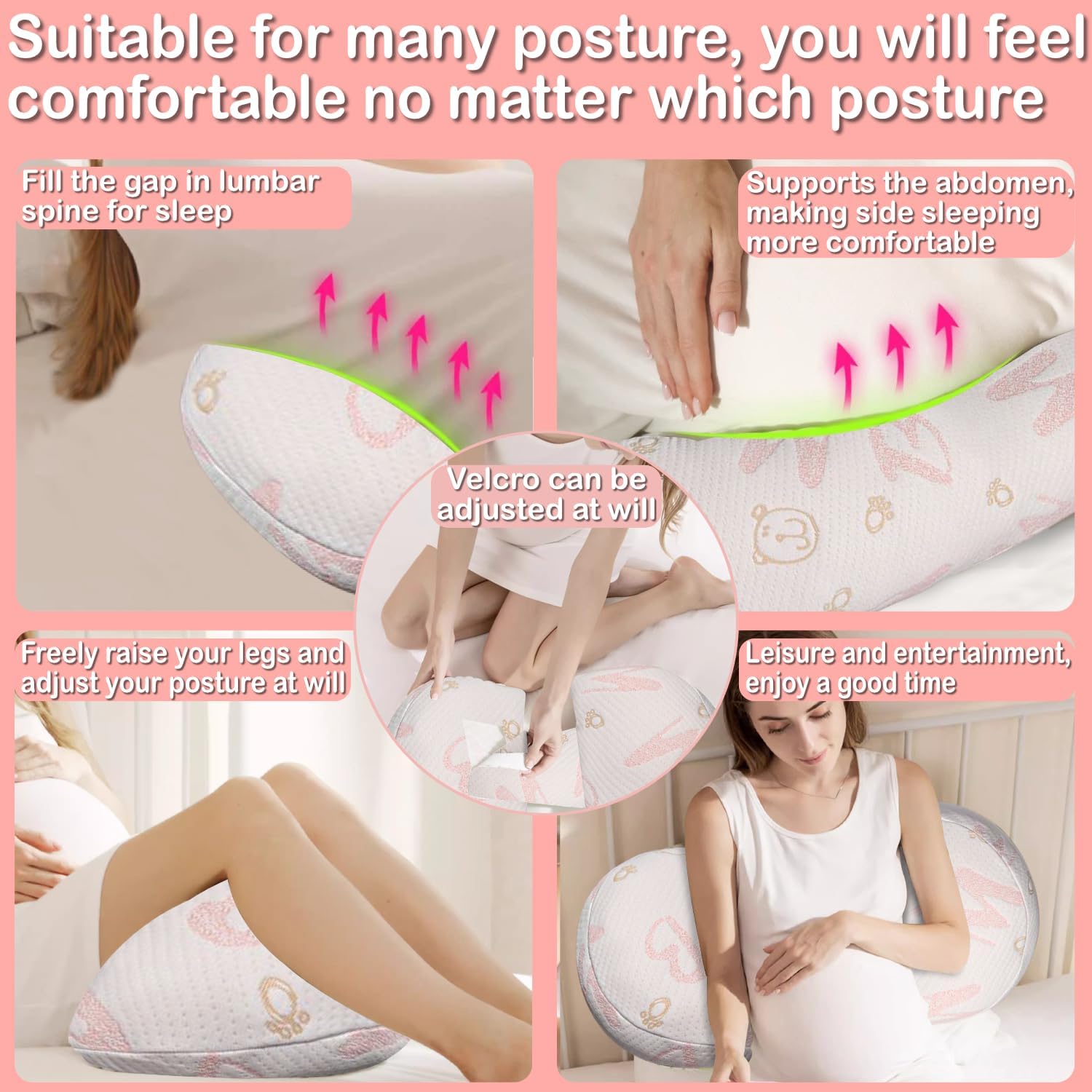 Oskeray Pregnancy Pillow with Adjustable Cover