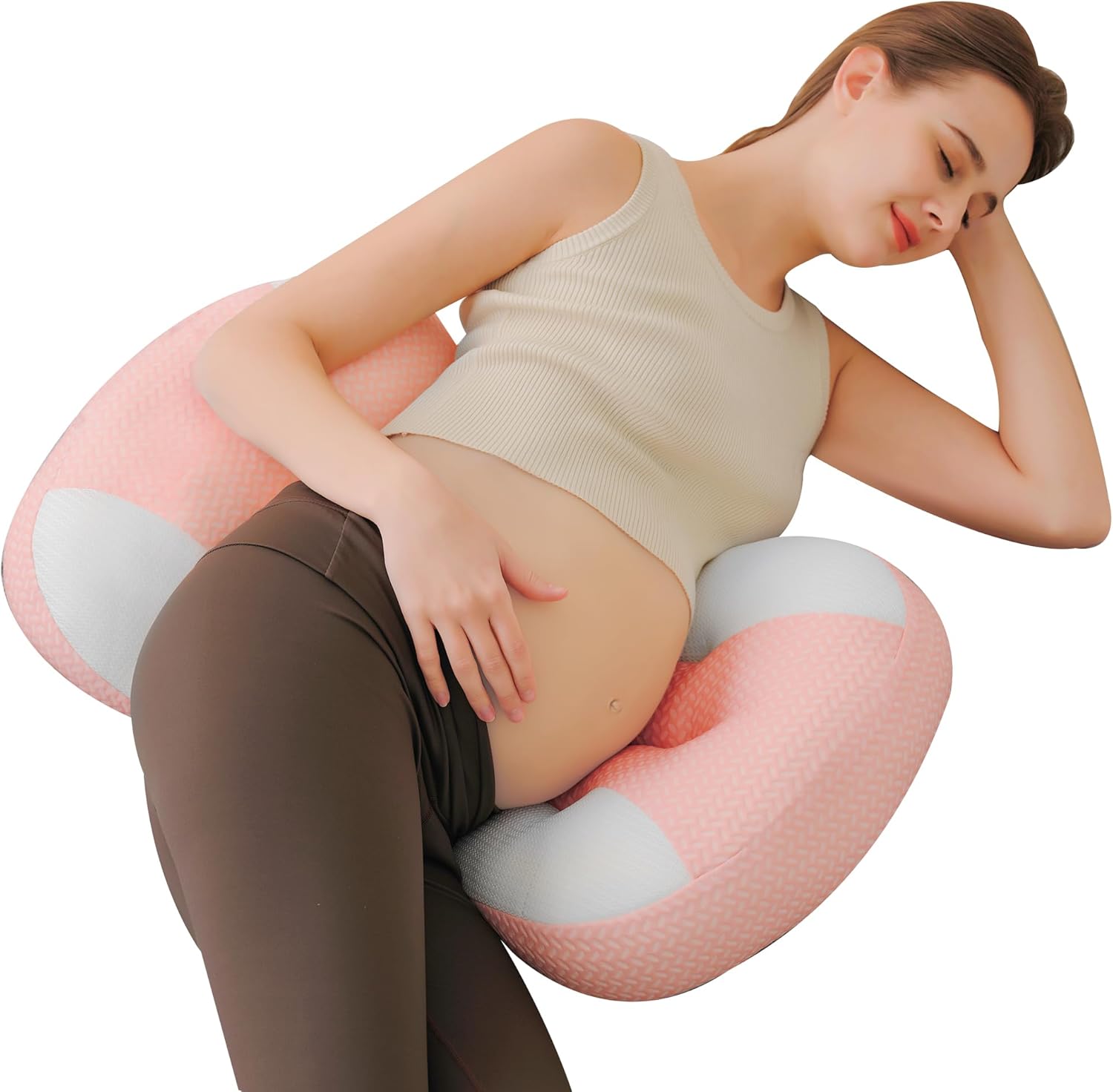 Cooling Pregnancy Pillow with Ice Silk and Breathable Design
