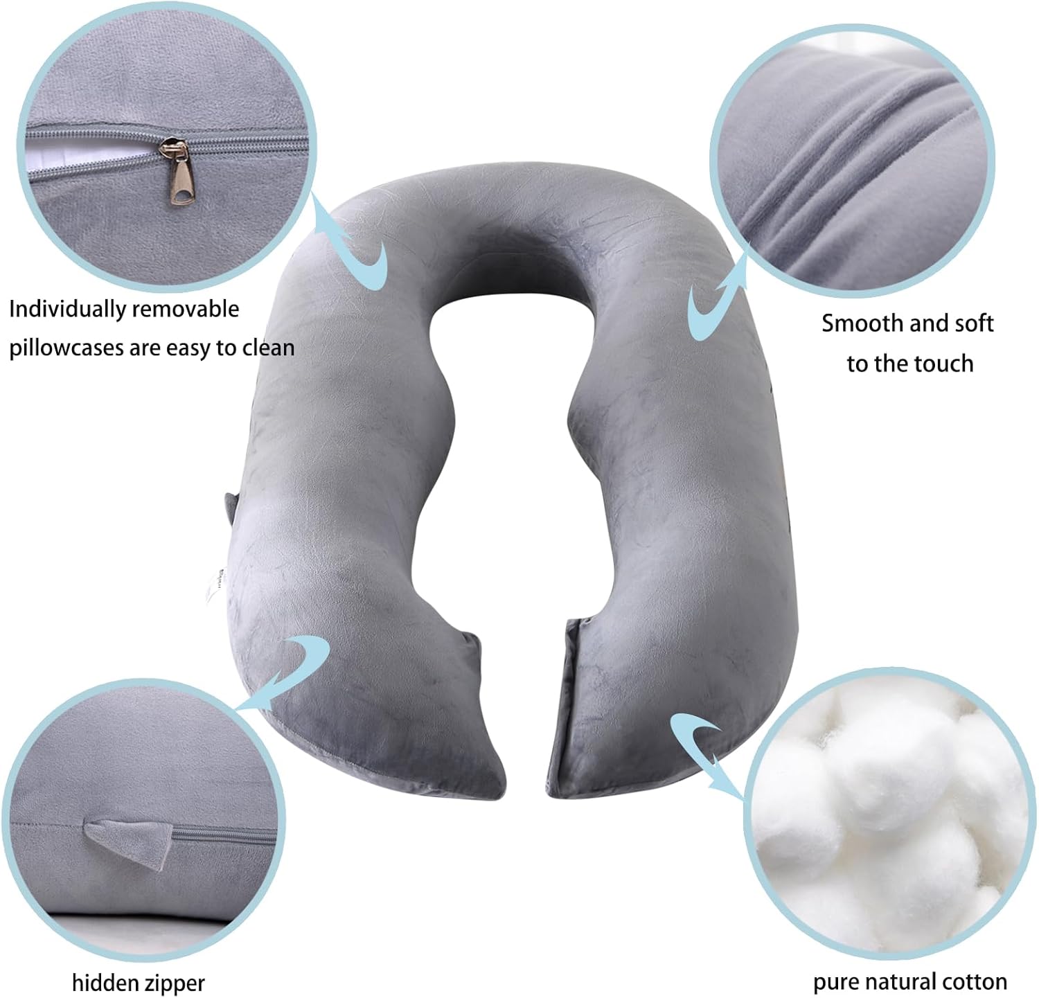 Bllgrass O-Shape Pregnancy Pillow 57 Inch Maternity Support