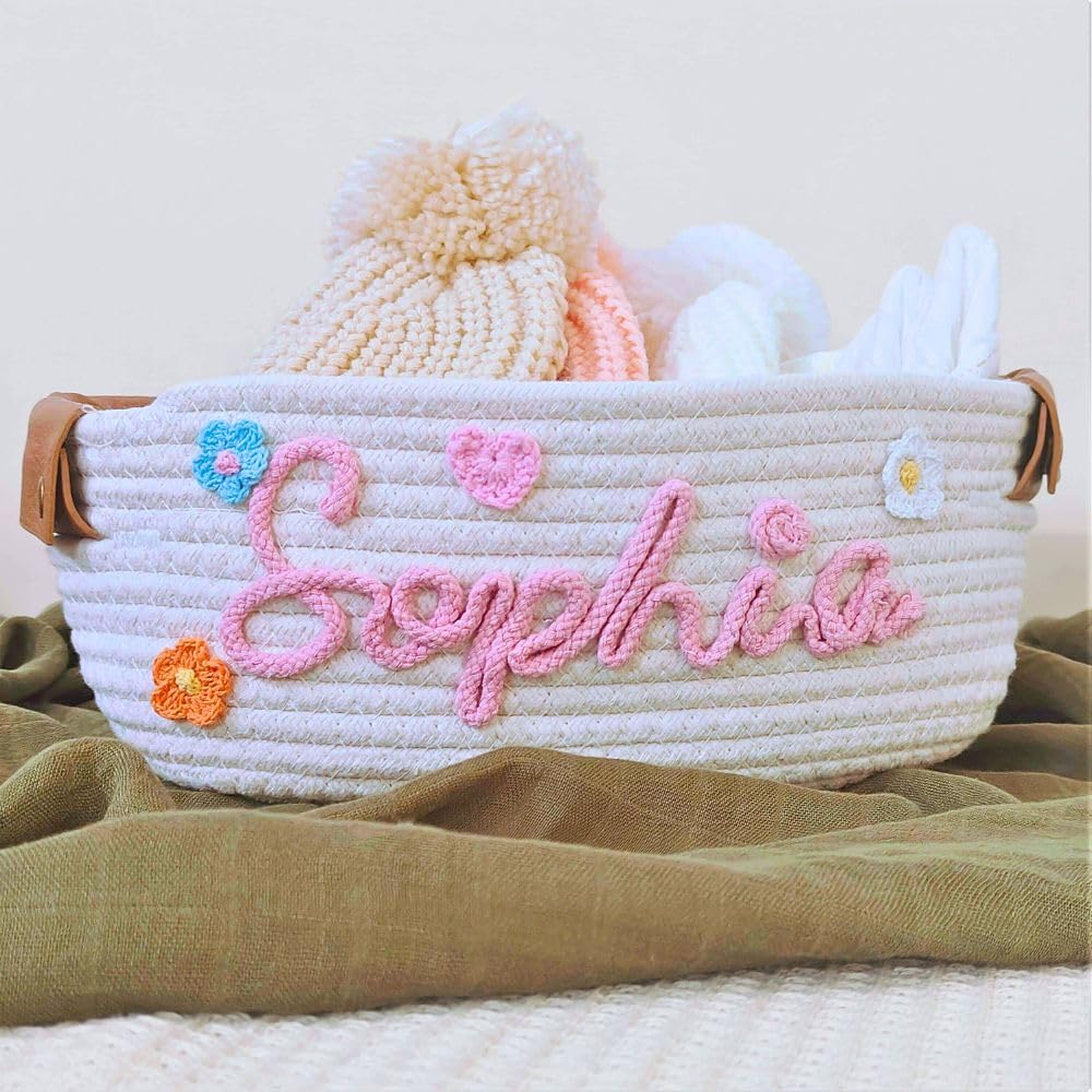 Personalized Baby Shower Gift Basket with Custom Name