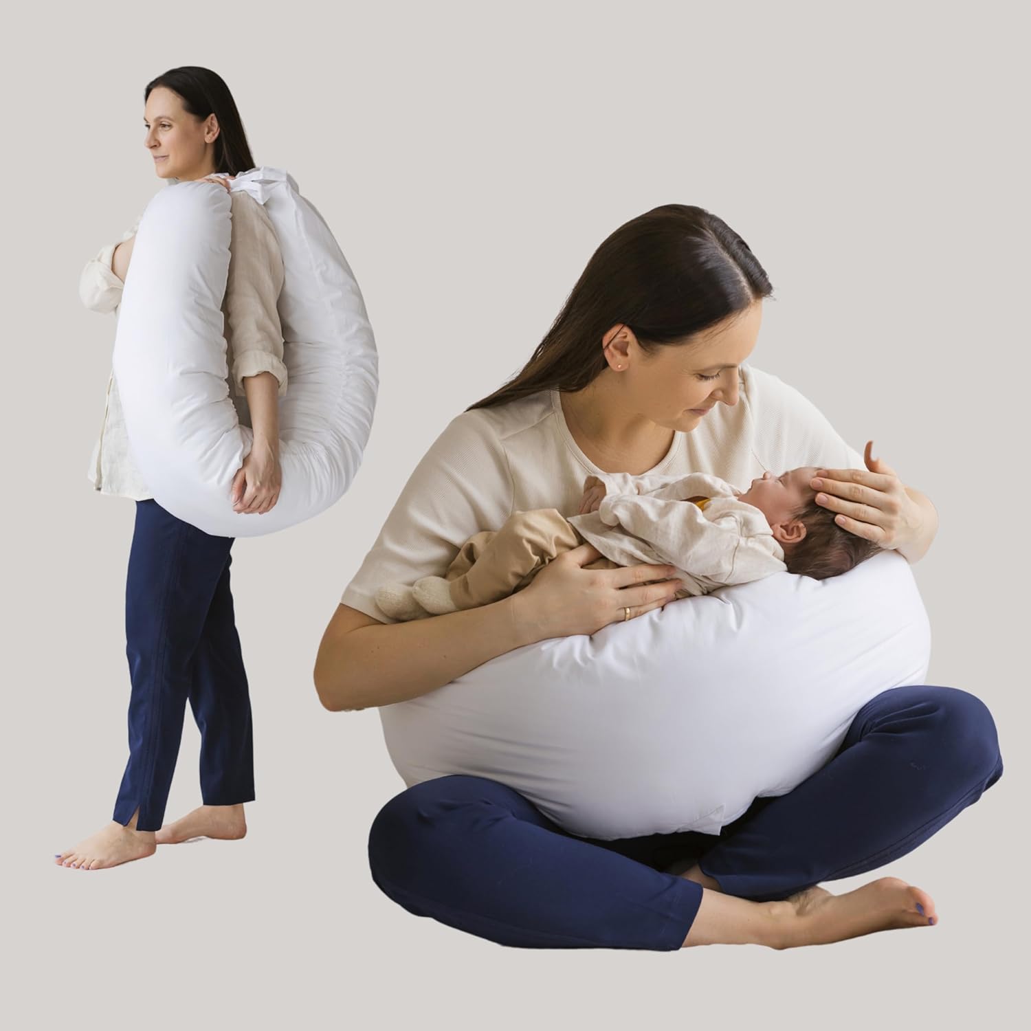 MINICAMP Organic Cotton Pregnancy Pillow with Kapok Filling