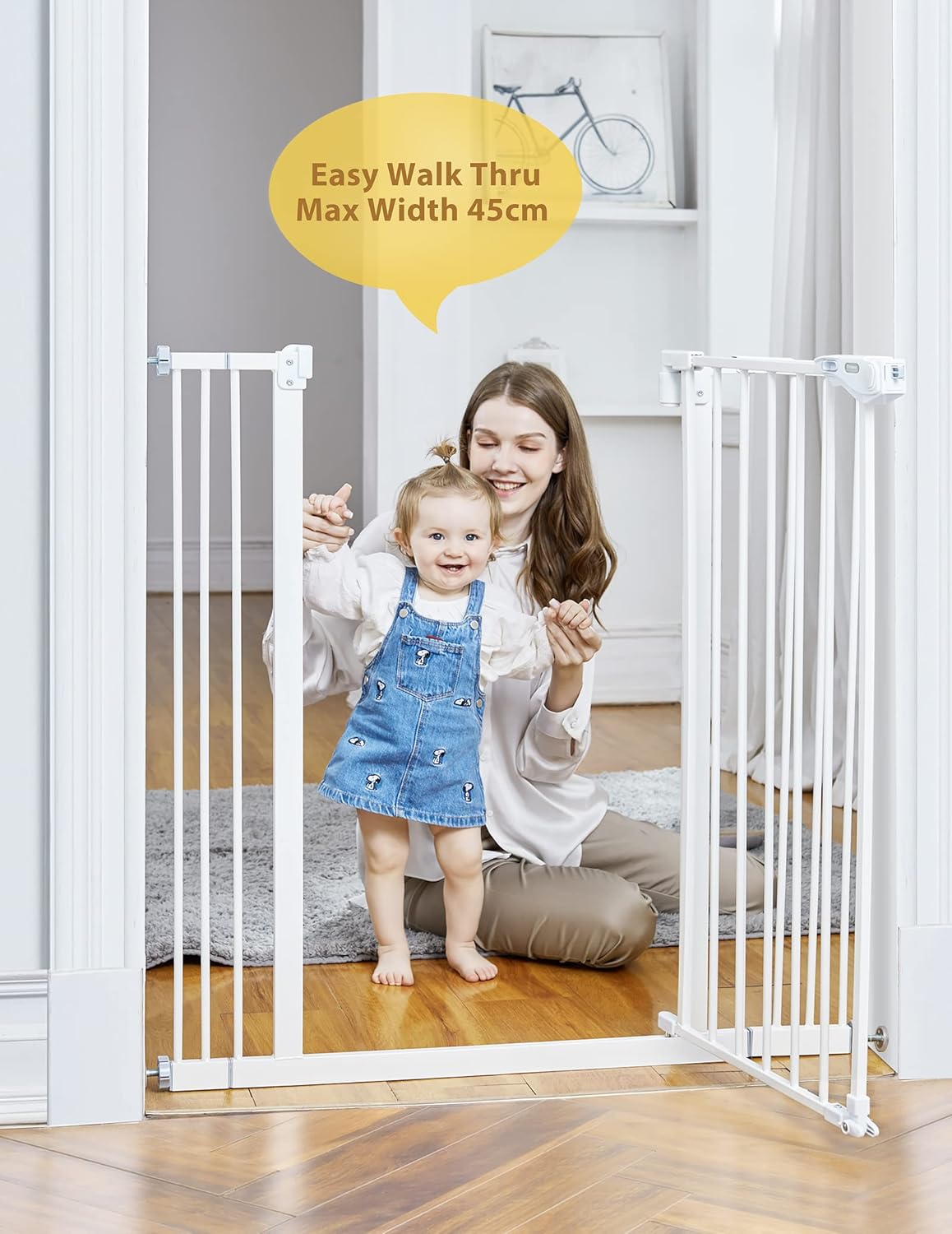 InnoTruth White Dog Gate for Stairs and Doorways