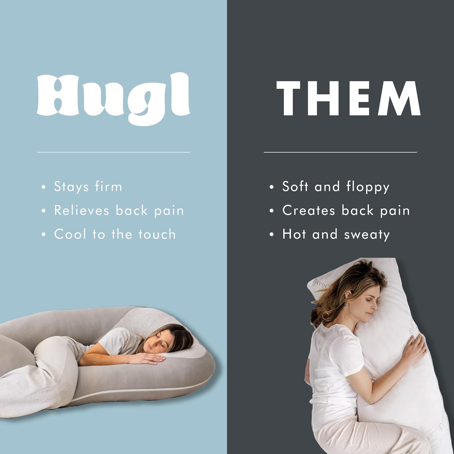 Plufl Hugl Cooling Body Pillow for Adults