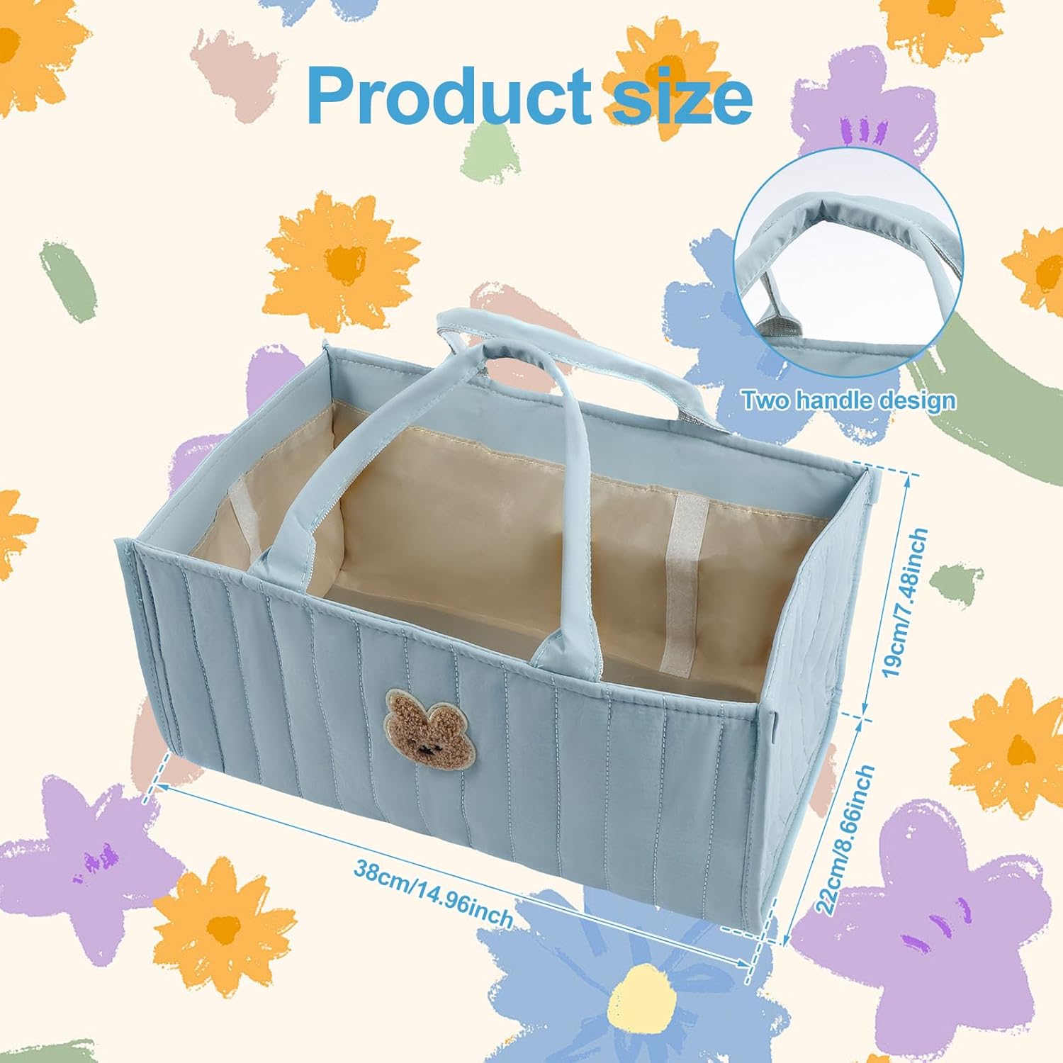 2PCS Baby Diaper Caddy Organizer with Handle