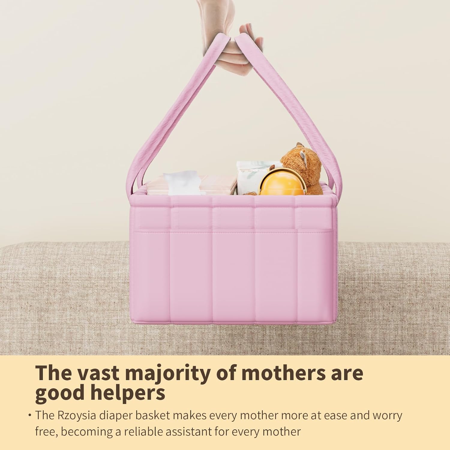 Clever Pink Baby Diaper Caddy Organizer Storage Basket