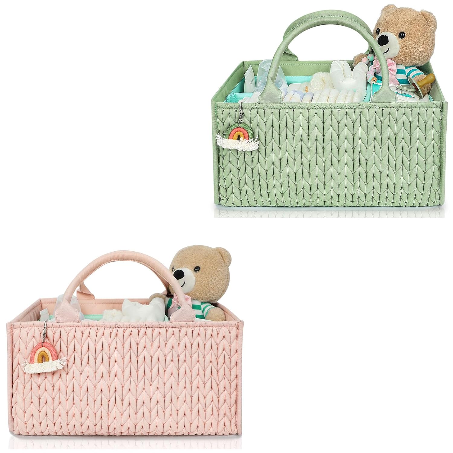 MOMINSIDE Baby Diaper Caddy Organizer with Quilting Design