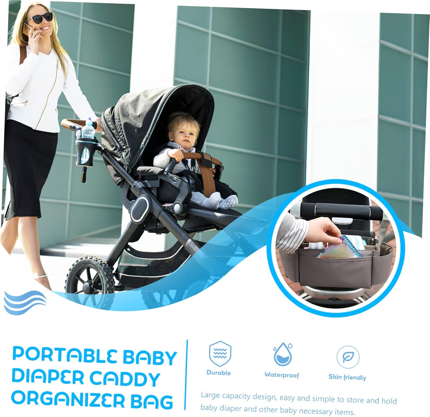 Kisangel Diaper Organizer Bag with Comfortable Handle