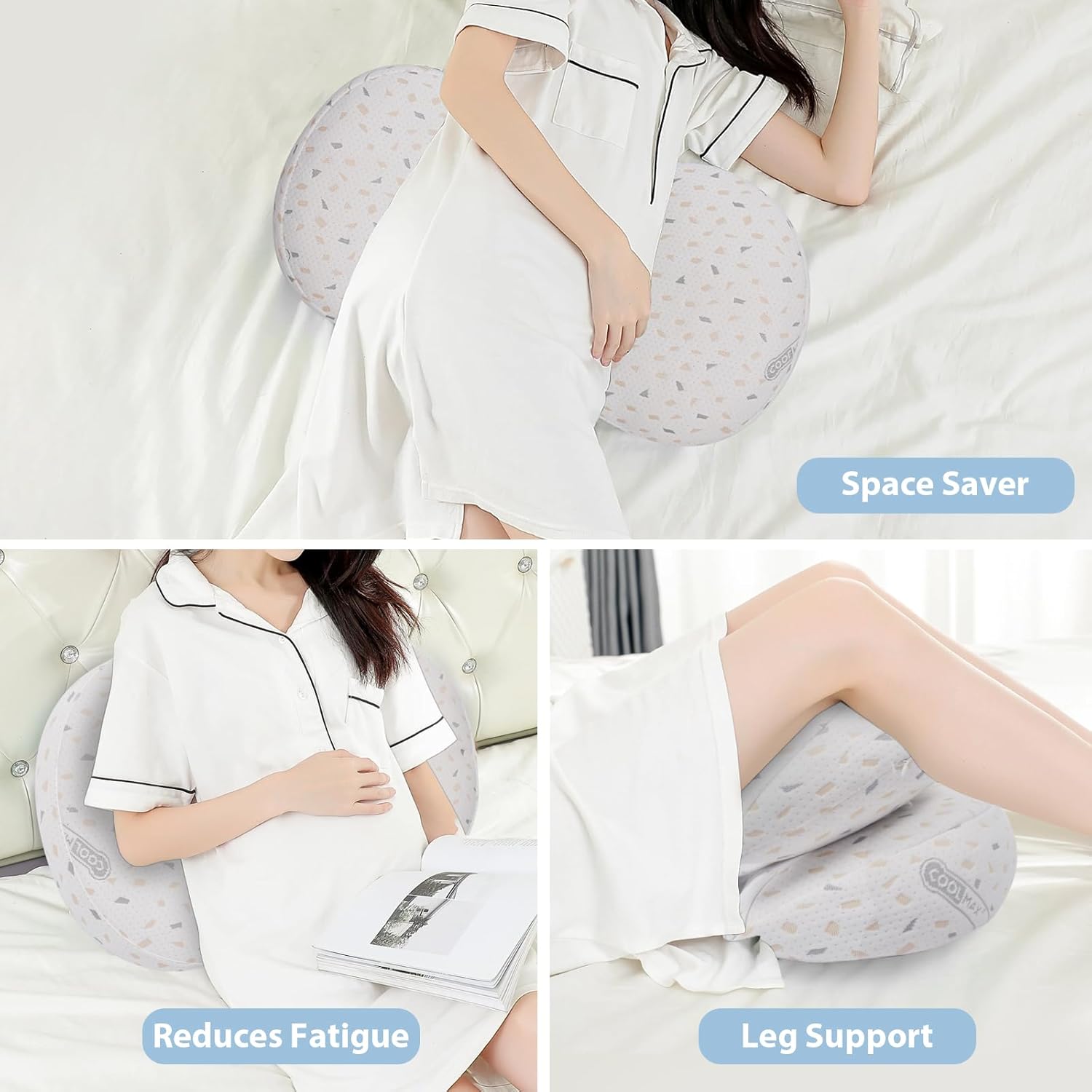 SNOOZYNEST Maternity Pillow - Adjustable Washable Support