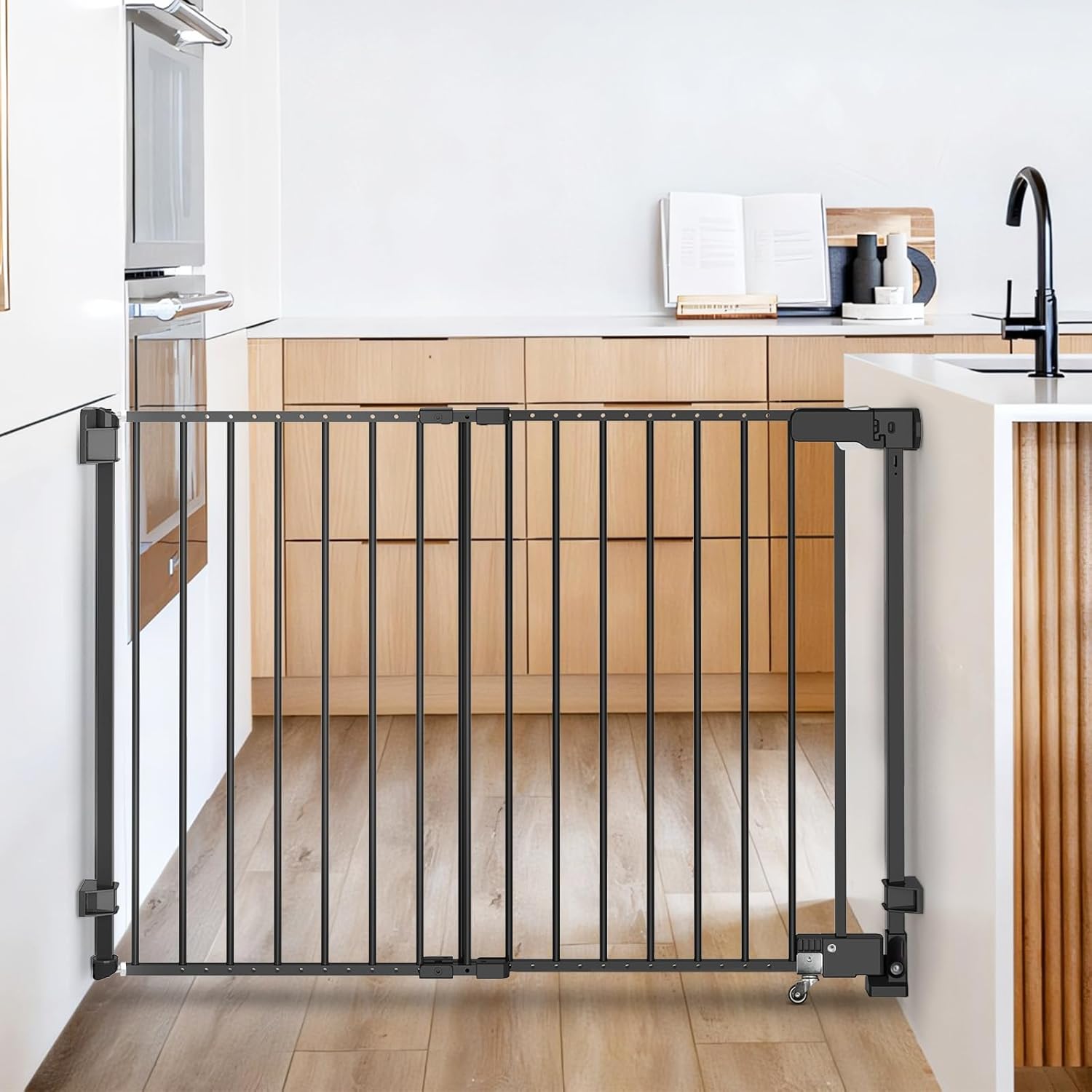 HUNTEA No Bottom Bar Stair Baby Gate - Adjustable 29 to 435