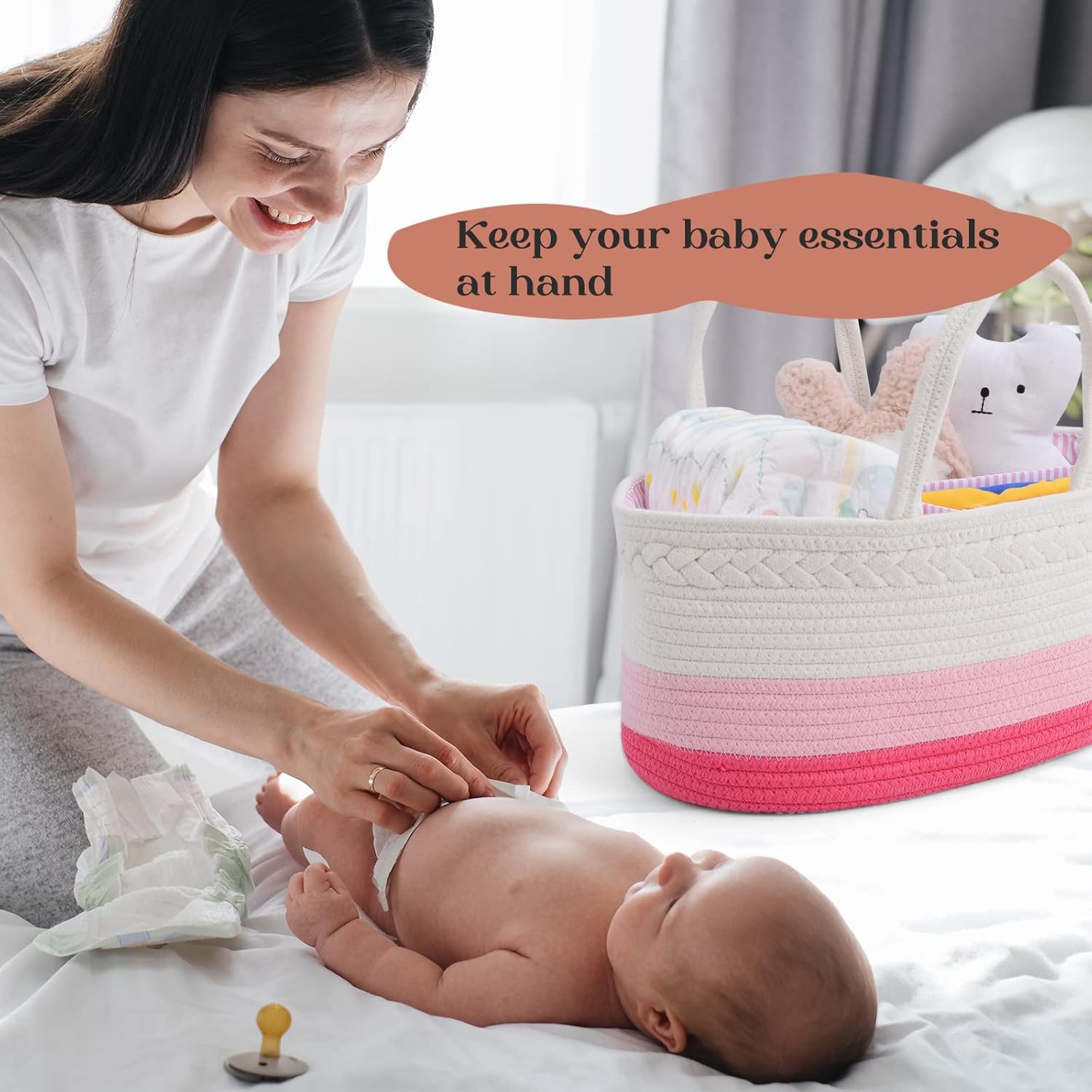 Luxury Little Pink Diaper Caddy Organizer