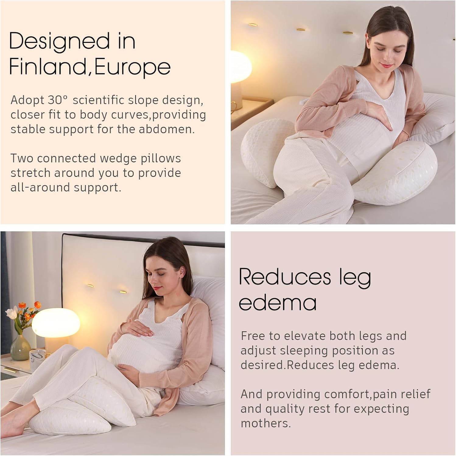 BATTOP Pregnancy Wedge Pillow with Cooling Cover